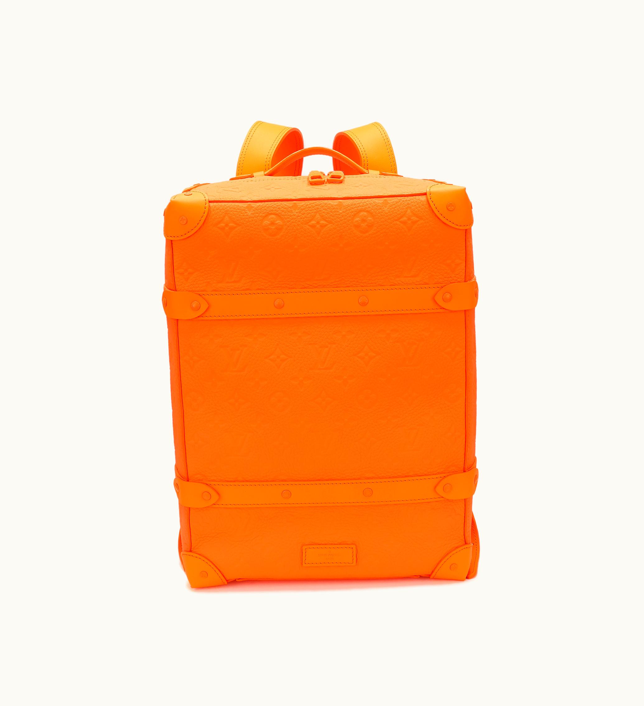 Louis Vuitton Virgil Abloh Orange Monogram Empreinte Soft Trunk Backpack PM Orange Hardware, 2019