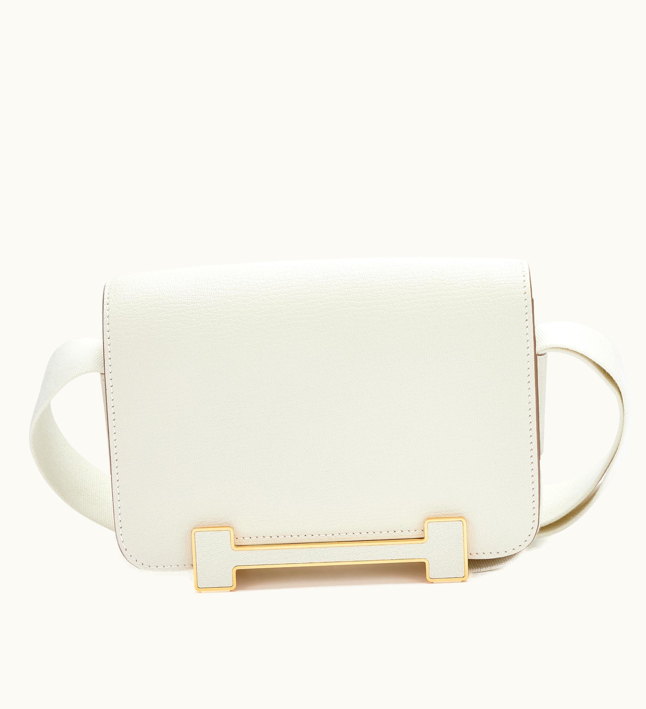 Hermès 2023 Hermès Mushroom Chèvre Mysore Geta with Gold Hardware