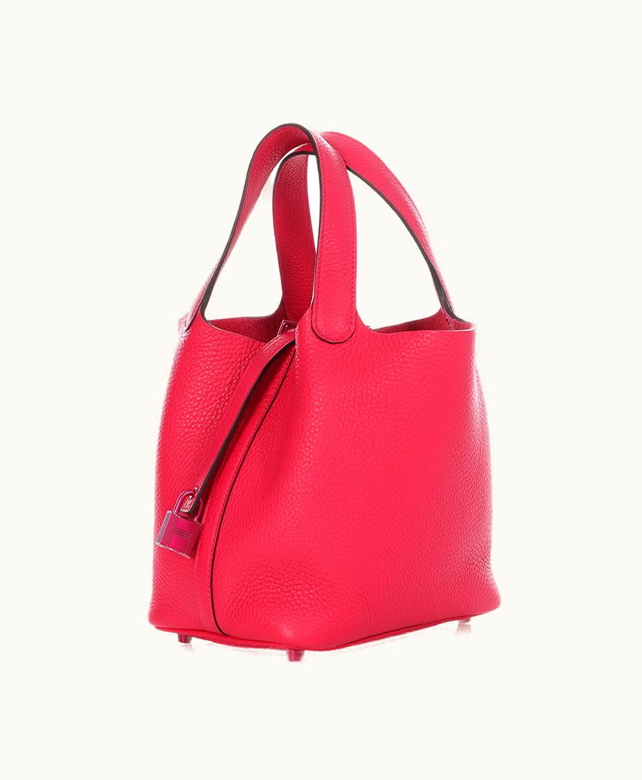 Hermès 2022 Pink Hardware Hermès Rose Mexico Clemence Monochrome Picotin Lock 18