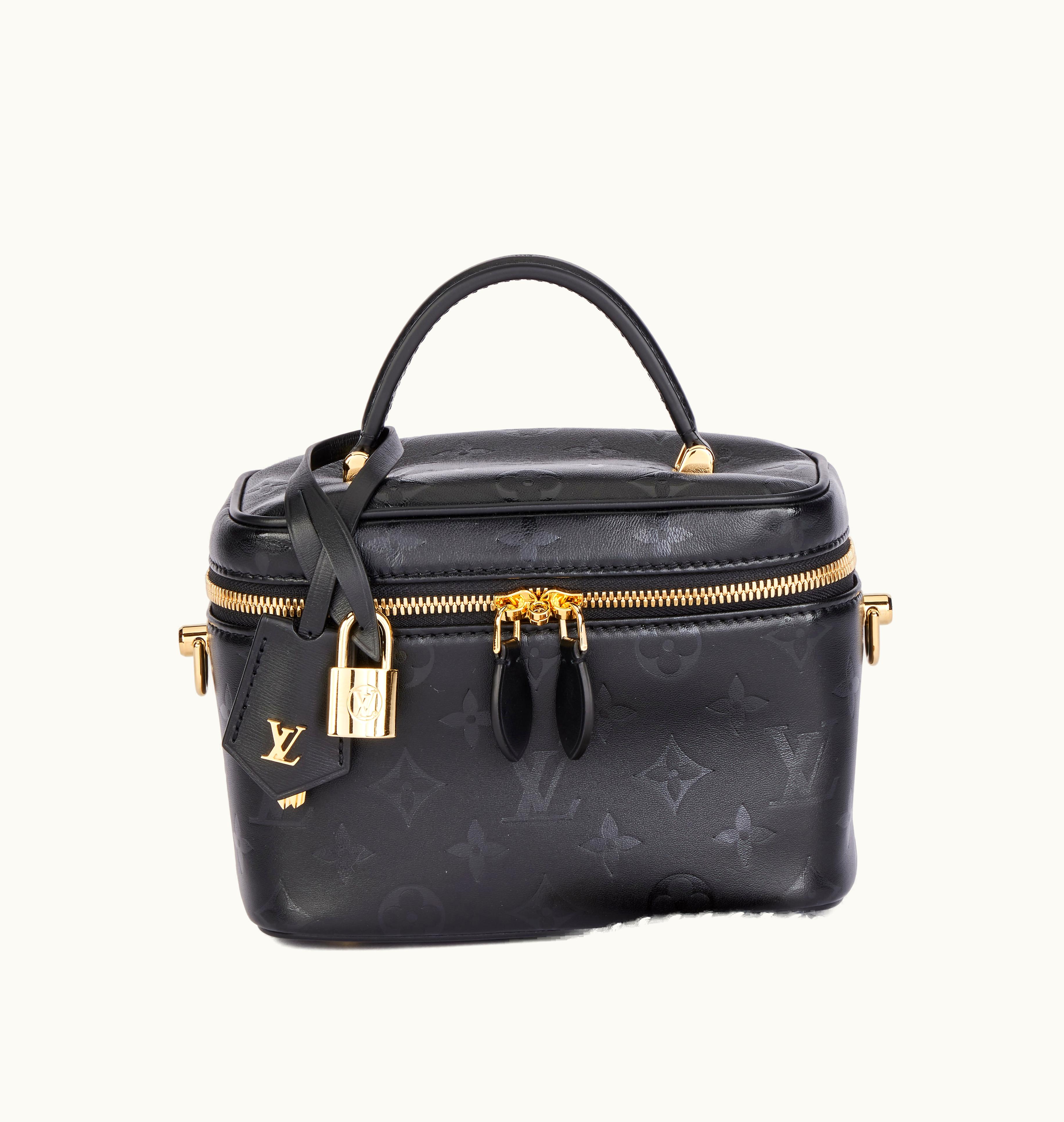 Louis Vuitton 2020 Louis Vuitton Vanity PM in Black Monogram Ink Lambskin with Gold Hardware