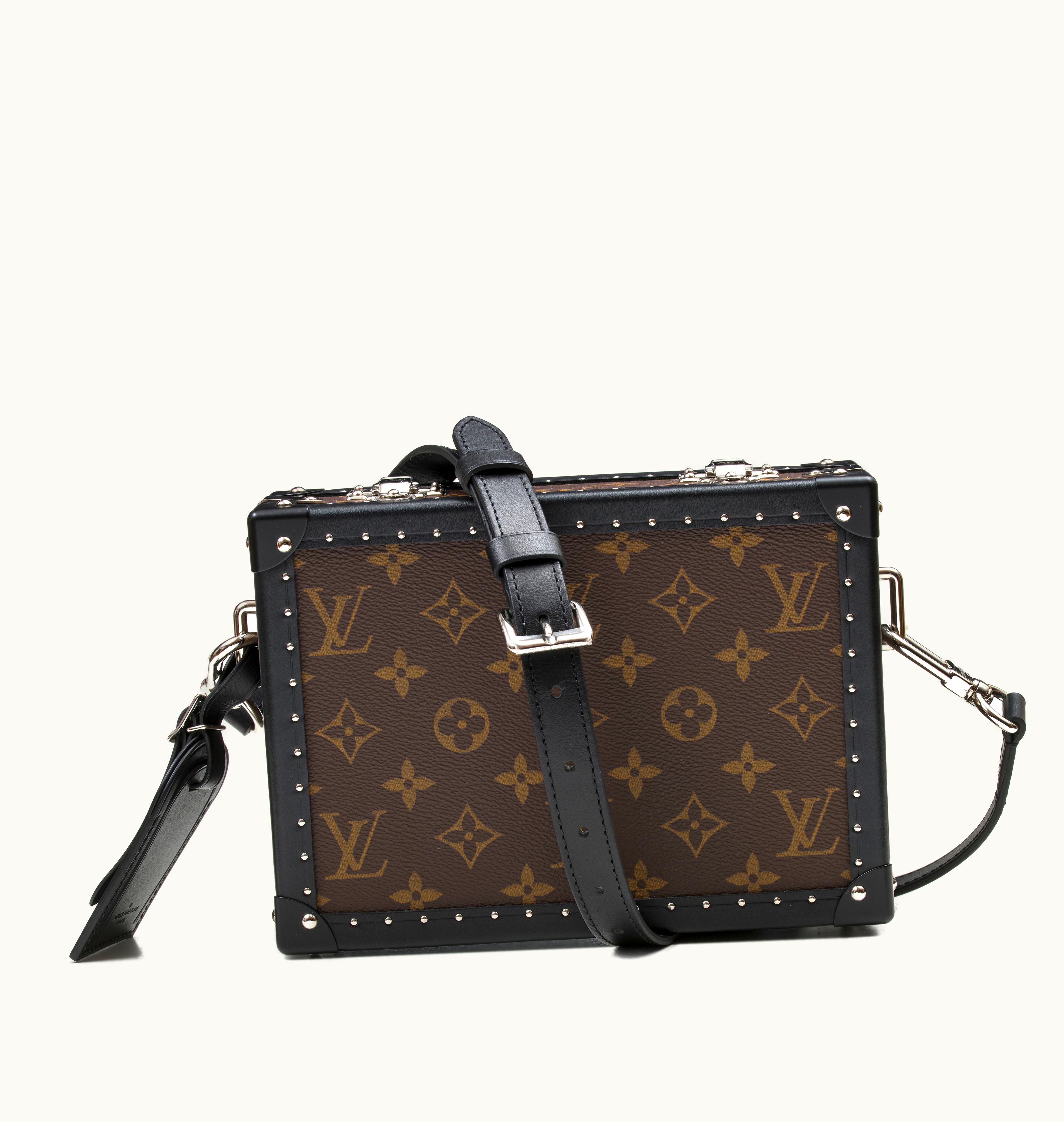 Louis Vuitton 2020 Louis Vuitton Monogram Massacar Canvas Clutch Box Bag with Silver Hardware