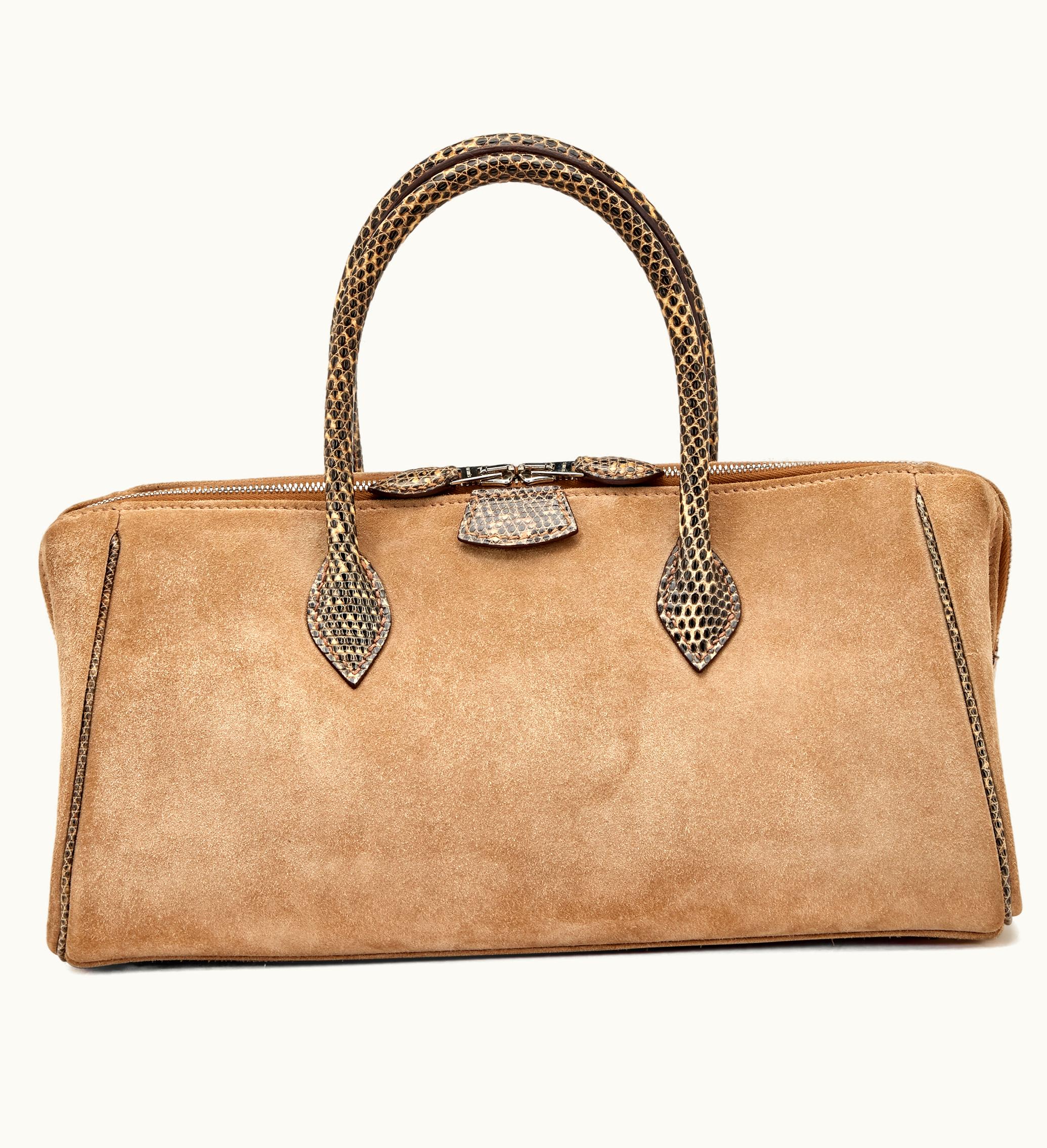 Hermès 2010 Paris Bombay 27 with Palladium Hardware in Beige Veau Doblis and Salvator Lizard by Hermès