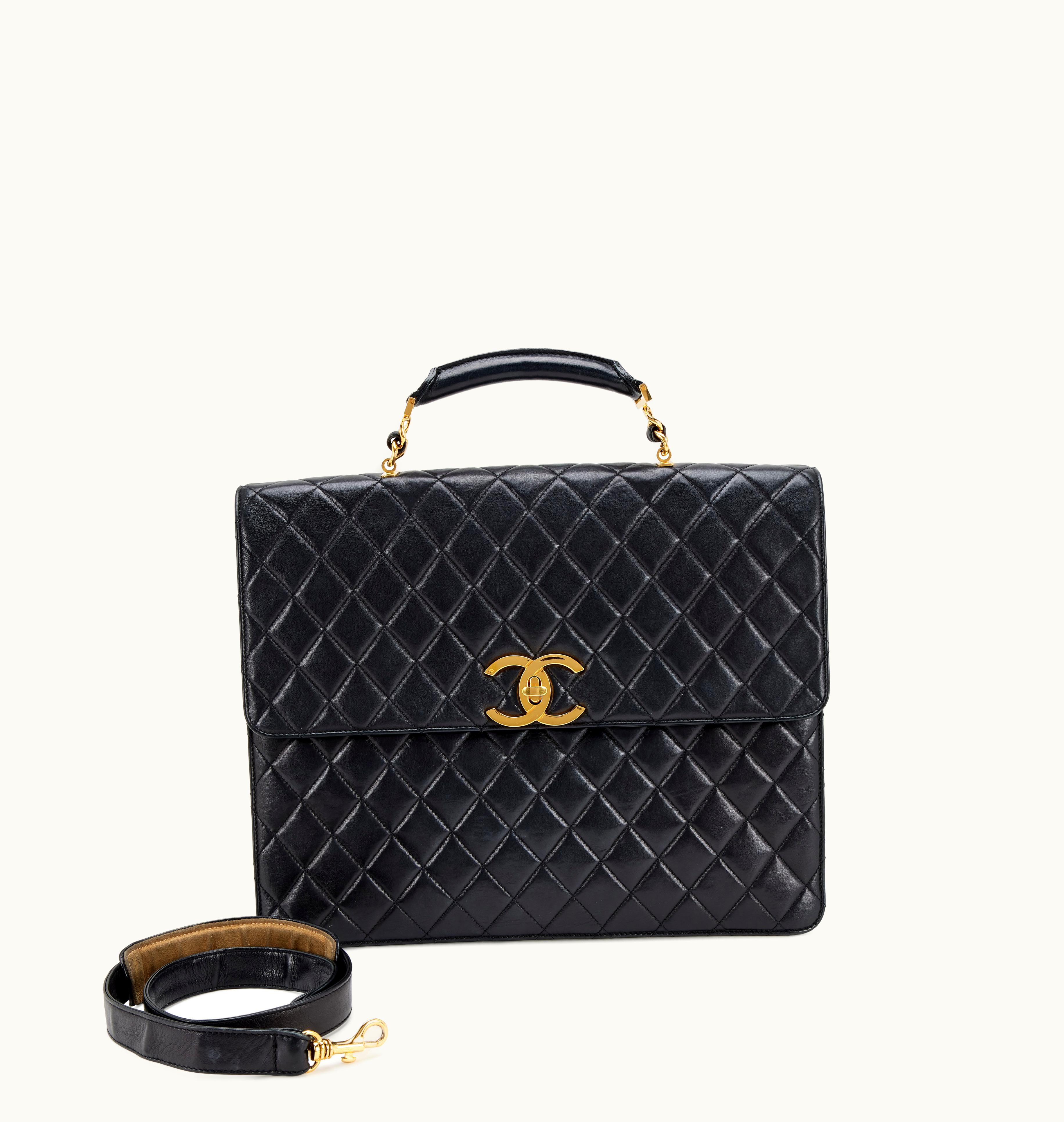 Chanel Classic Quilted Lambskin Briefcase with Gold Hardware, manufactured between 1994-1996