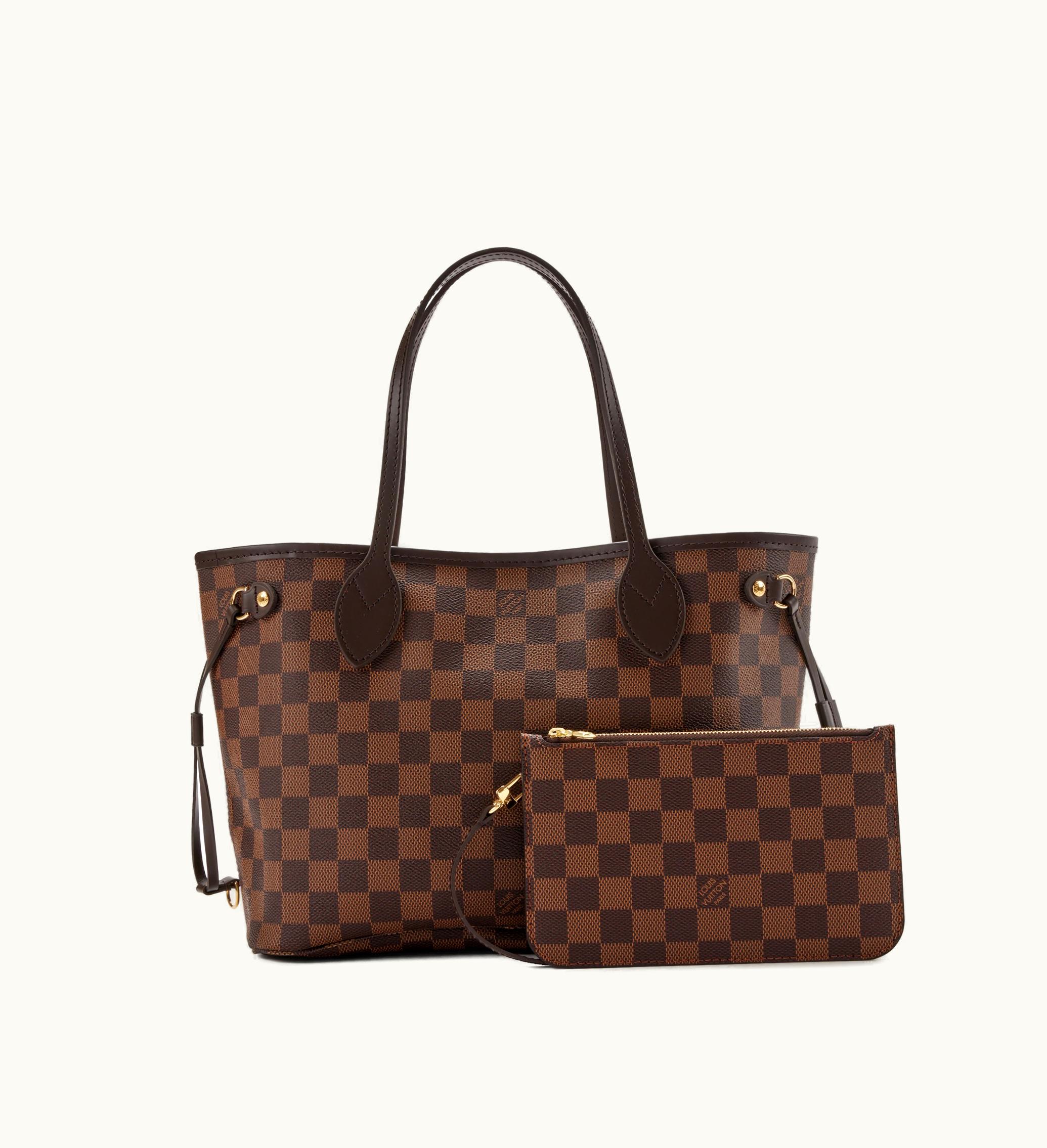 Louis Vuitton 2021 Louis Vuitton Neverfull PM in Brown Damier Ebene Coated Canvas with Gold Hardware