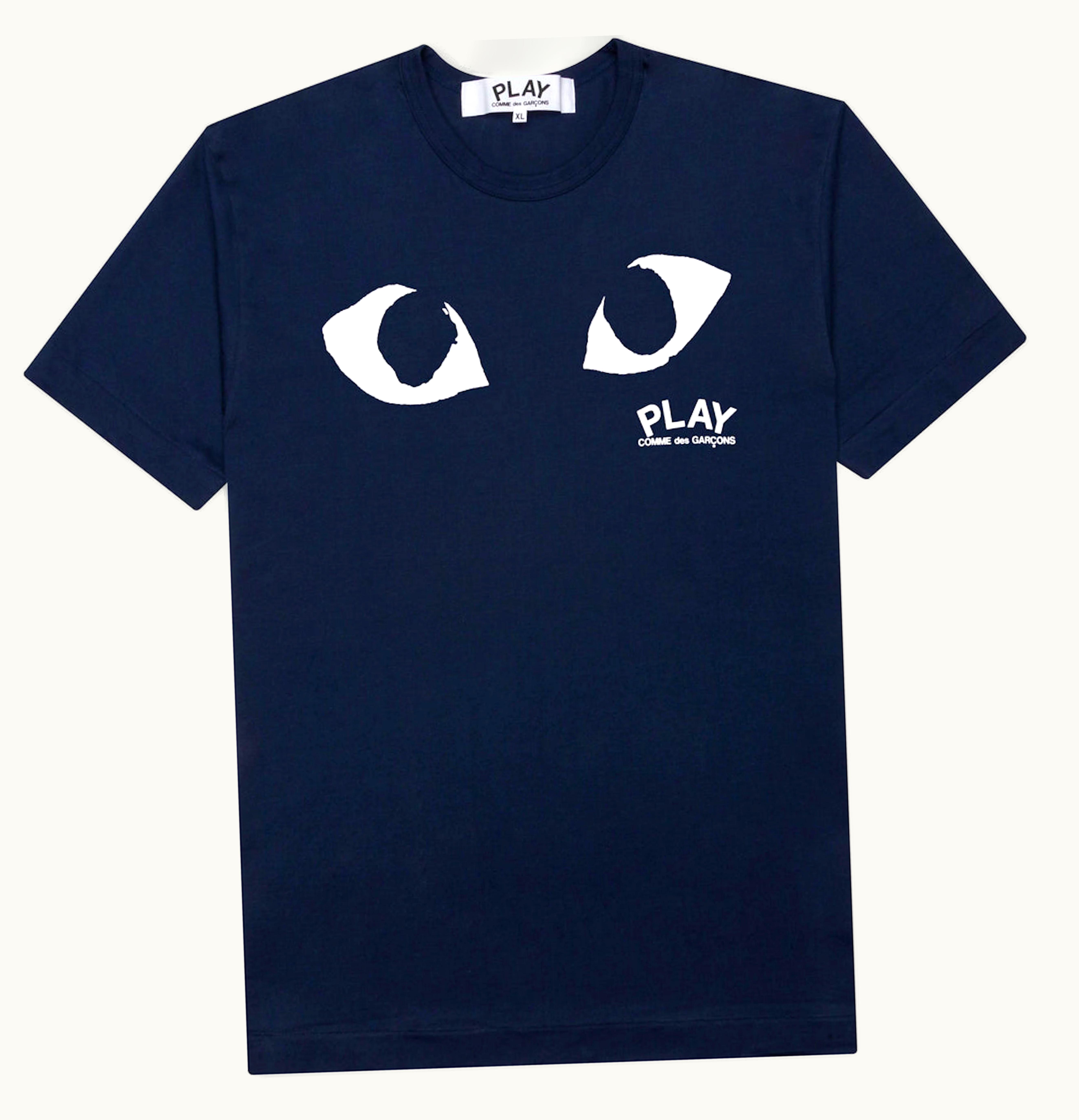 CDG Play Comme des Garcons PLAY Eyes Logo T shirt Navy