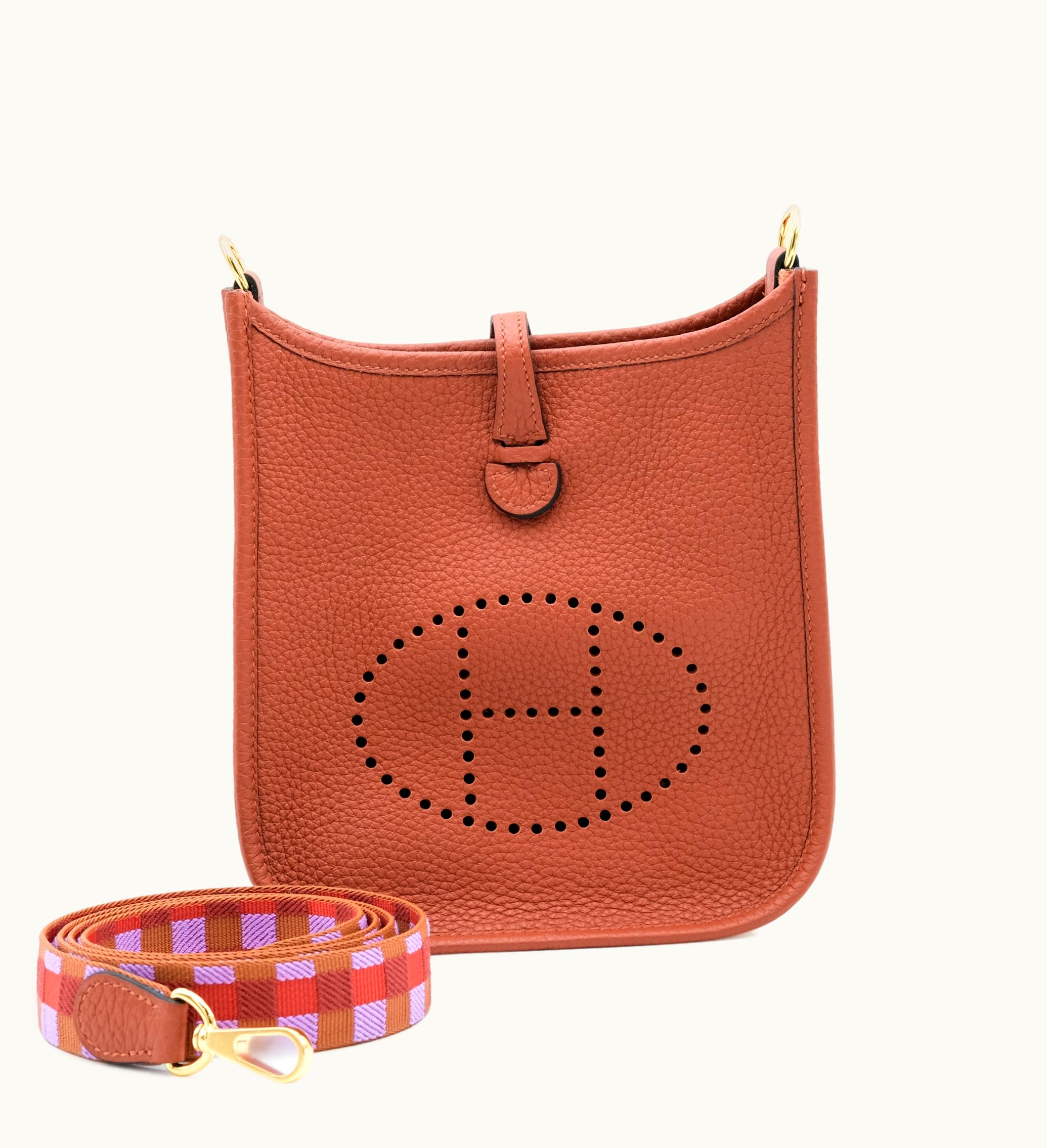 Hermès Cuivre Clemence Mini Evelyne II TPM 16 Gold Hardware, 2022