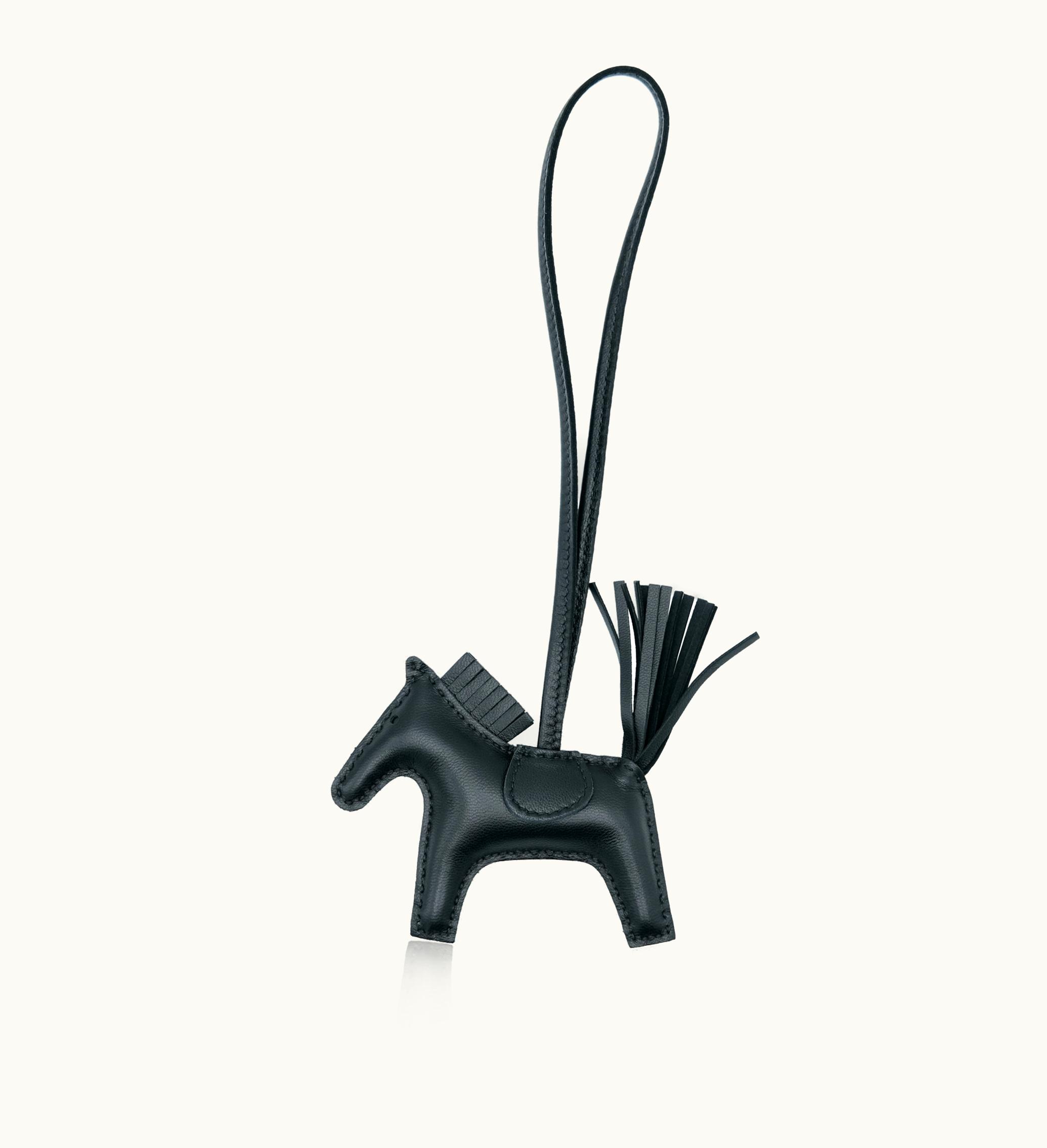 Hermès 2021 Hermès PM Milo Charm - Black Lambskin with Swift GriGri Rodeo