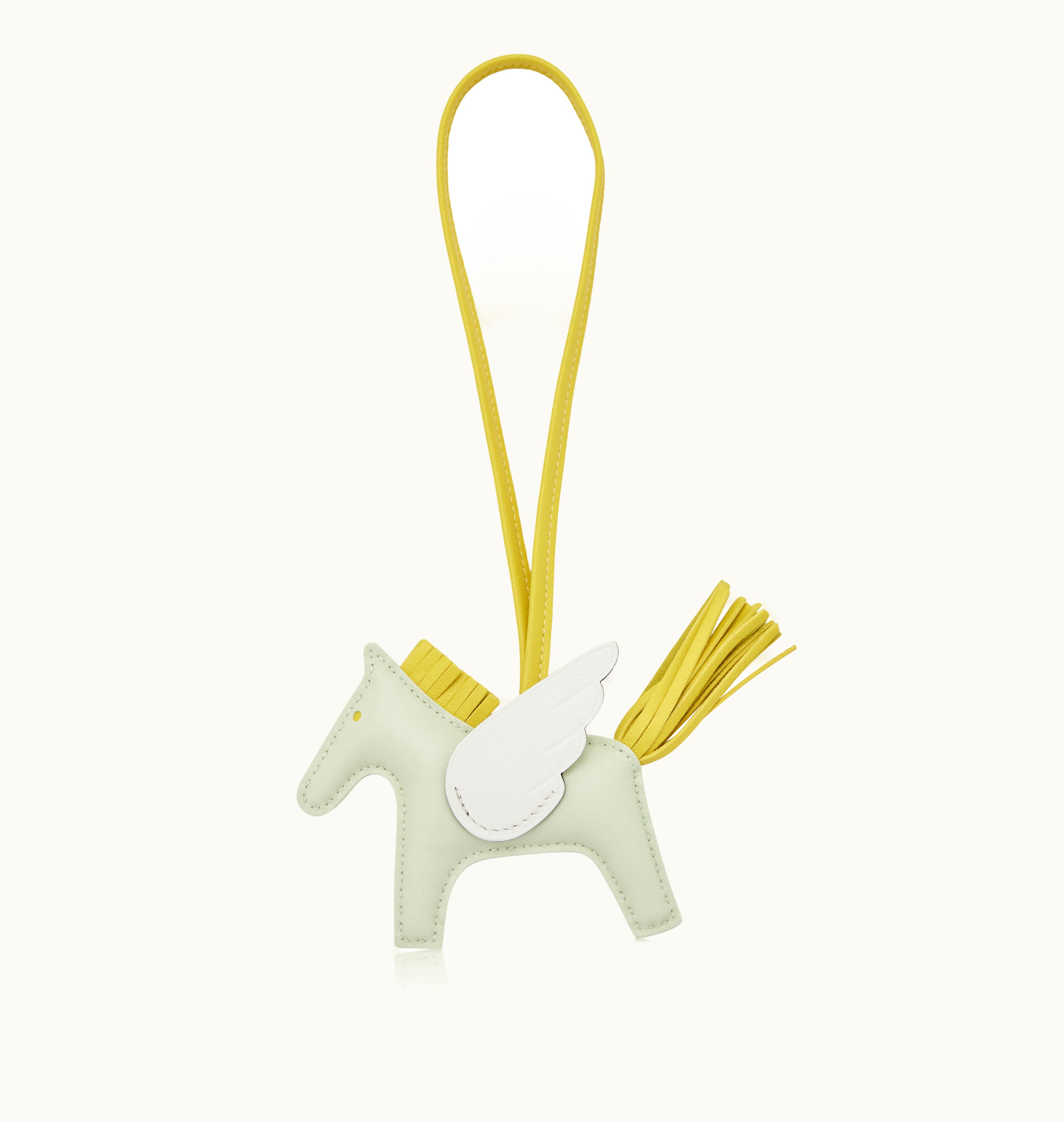 Hermès Green Fizz, Citrus, and Ivory Milo Lambskin and Swift Rodeo Charm PM, 2023