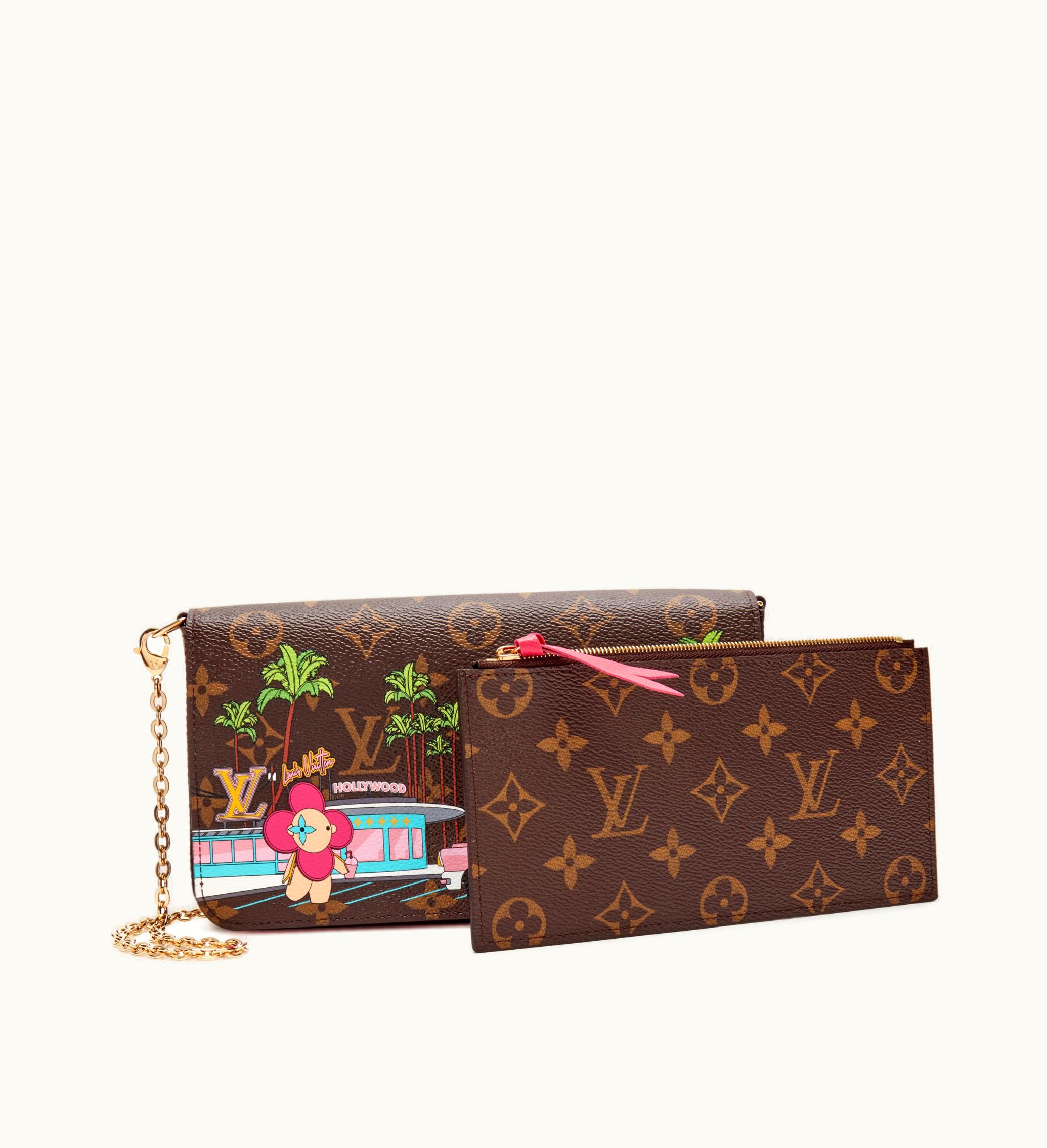 Louis Vuitton 2021 Louis Vuitton Félicie Pochette Gold Hardware in Monogram Brown and Multicolor Vivienne Hollywood Drive