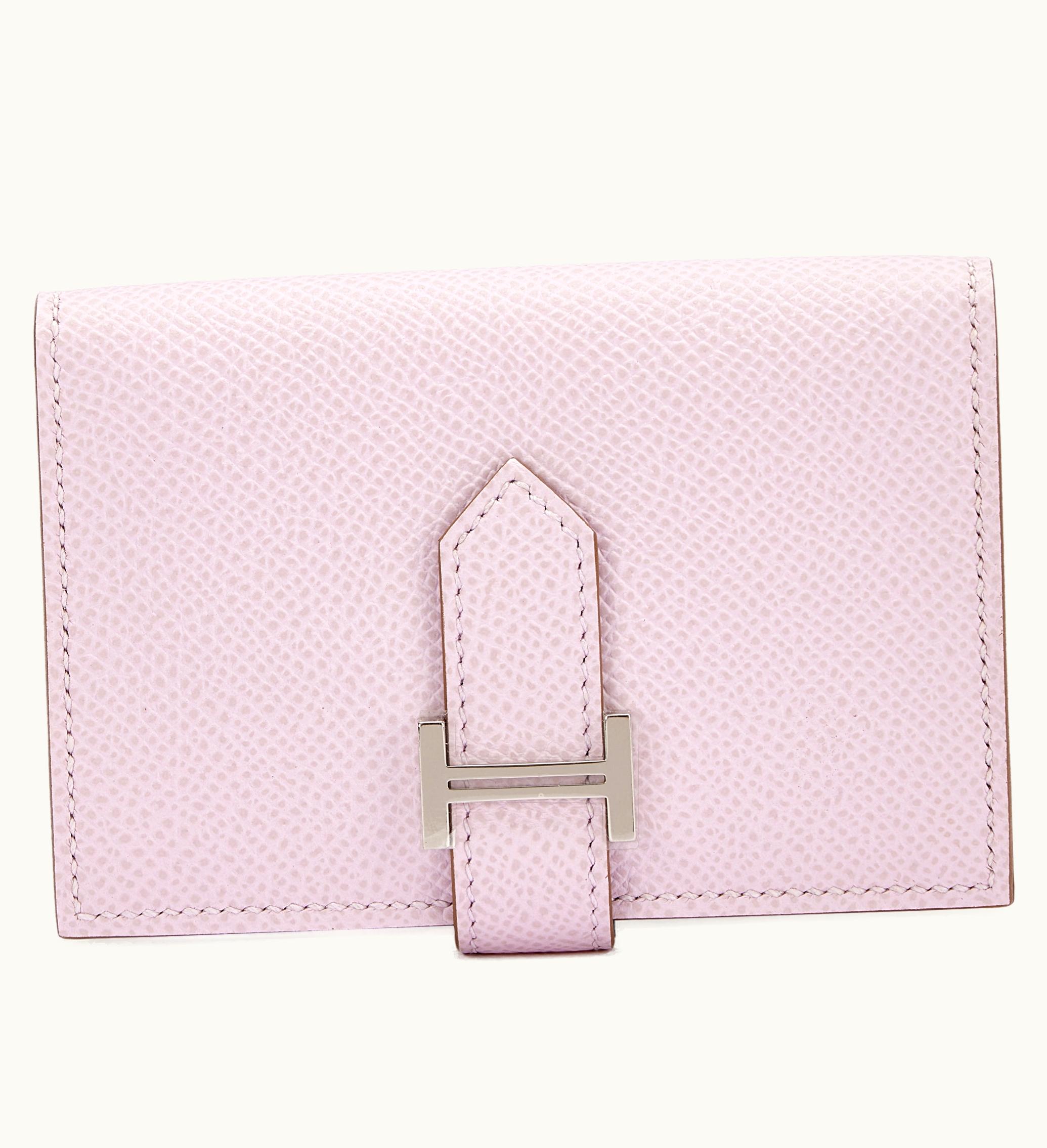 Hermès Lavender Pale Epsom Bearn Card Holder with Palladium Hardware, 2022