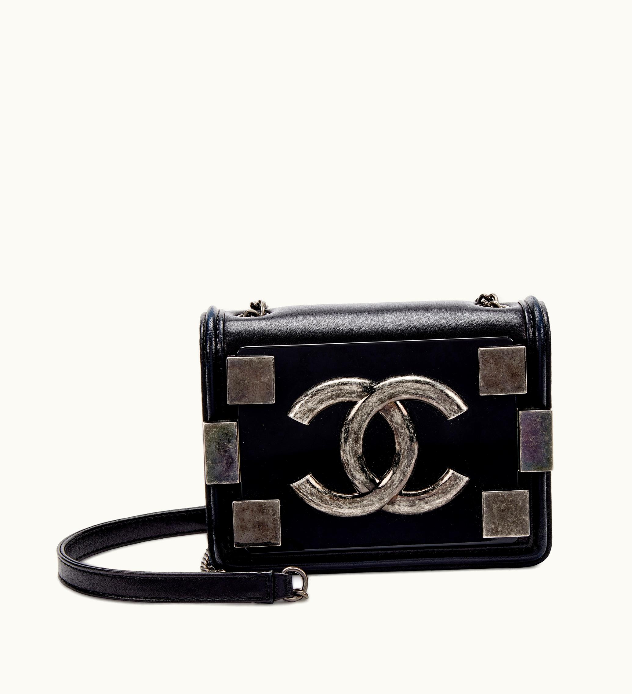 Chanel Chanel 2013 Quilted Lambskin and Plexiglass Boy Brick Flap with Ruthenium Hardware in Black