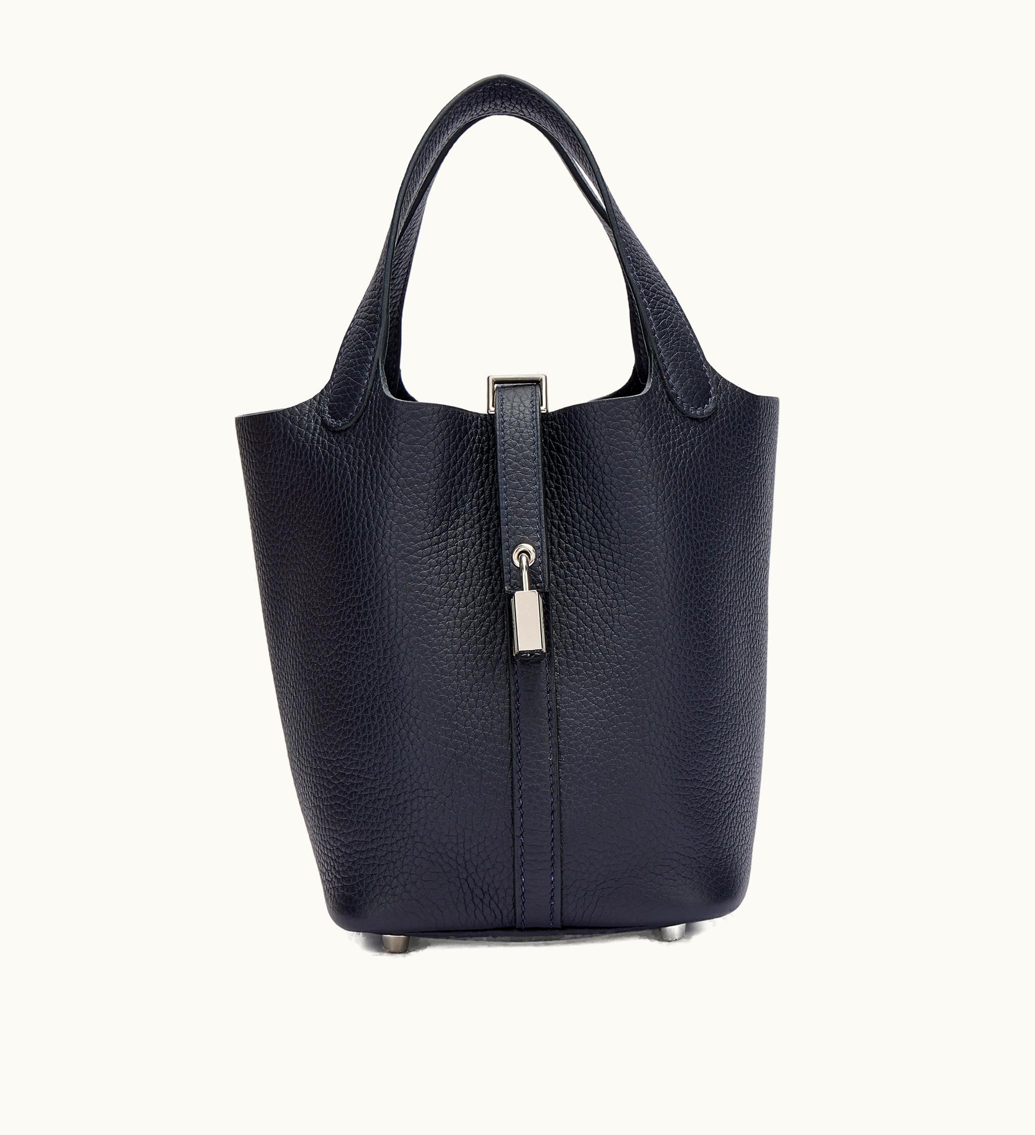 Hermès Hermès Picotin Lock 18 in Bleu Nuit Clemence with Palladium Hardware, 2022 Edition