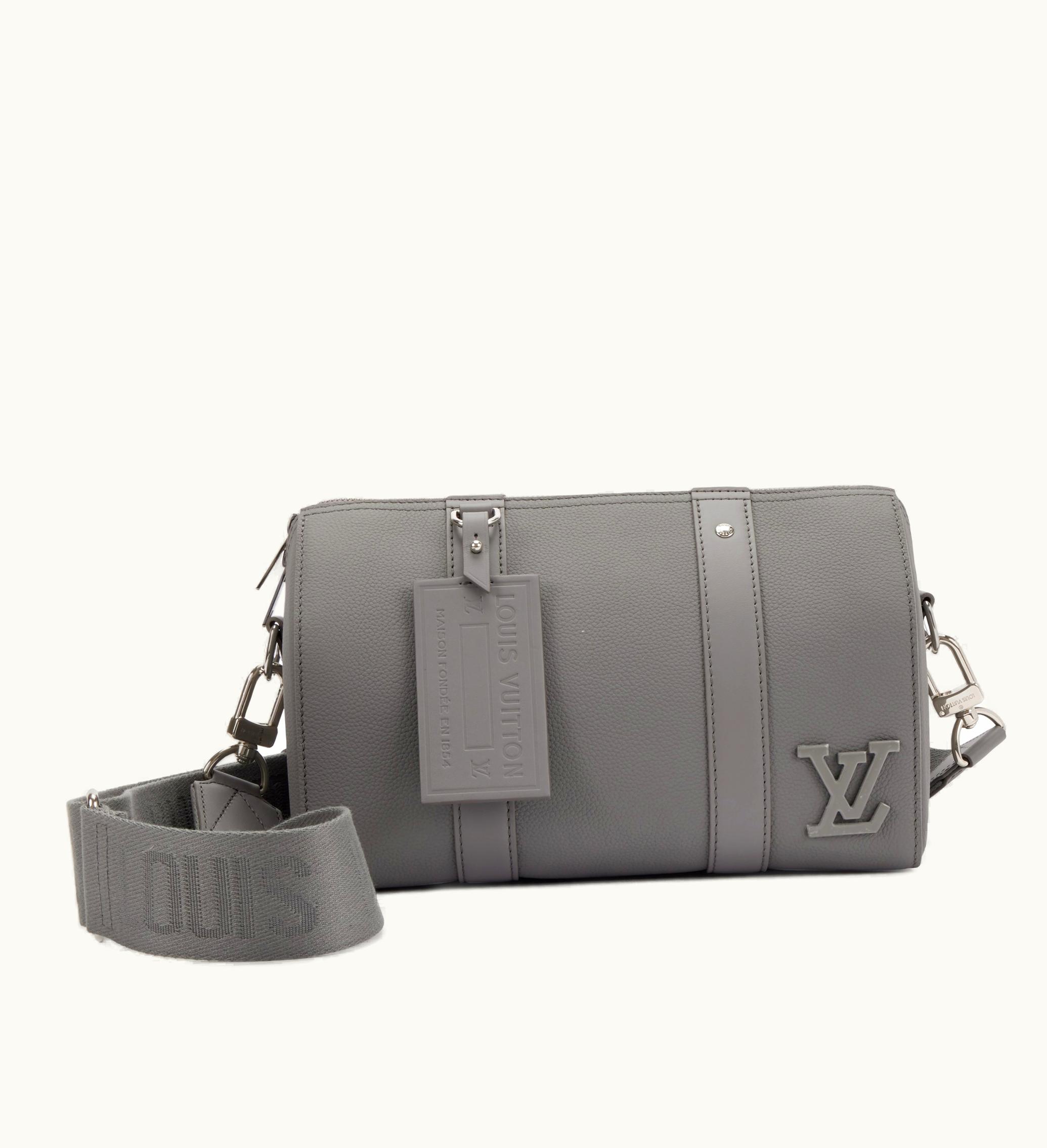 Louis Vuitton Louis Vuitton 2021-2022 Louis Vuitton Virgil Abloh Aerogram Leather City Keepall - Gray with Silver Hardware