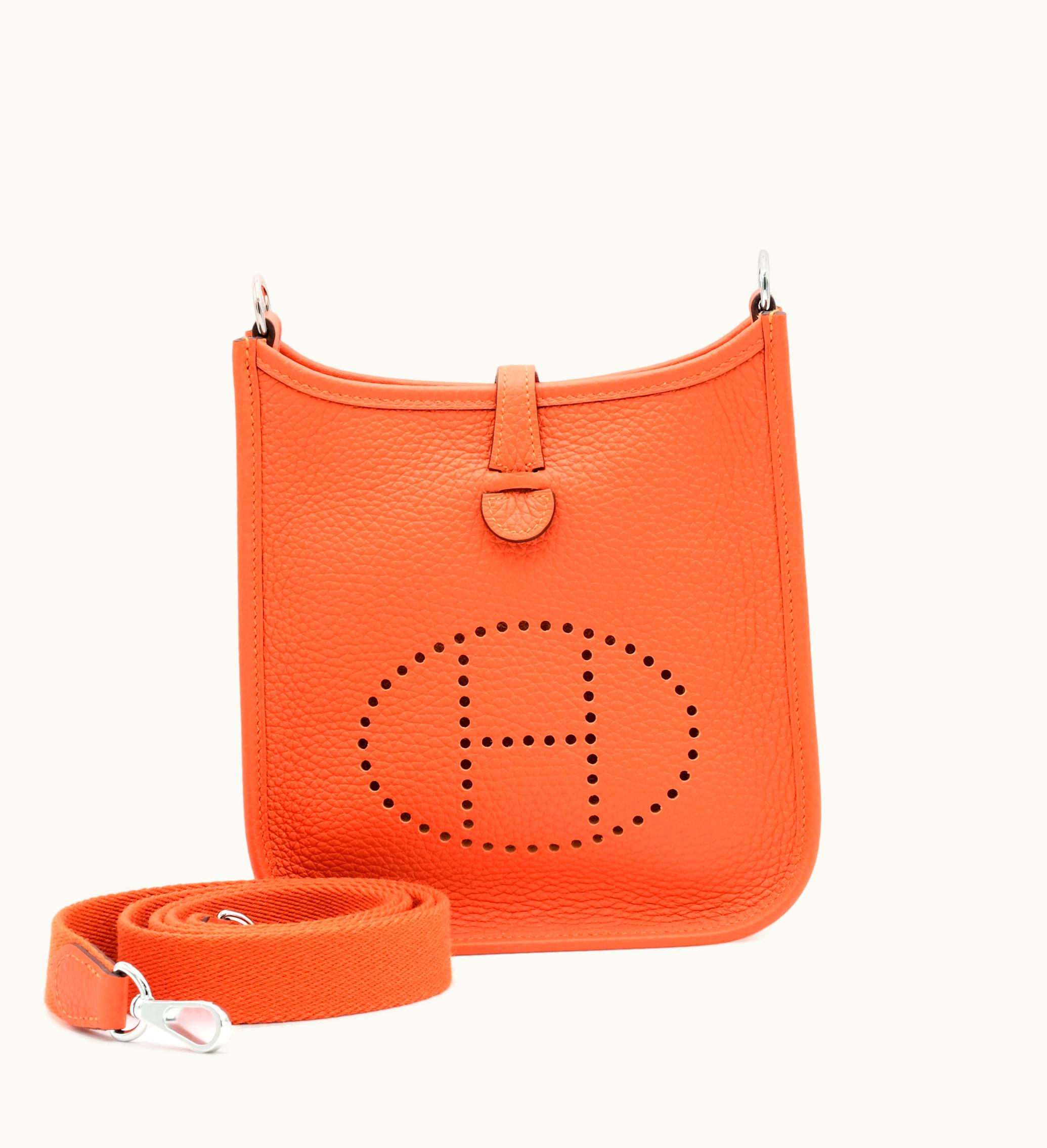 Hermès Hermès Orange H Clemence Mini Evelyne II TPM 16 Palladium Hardware, 2022
