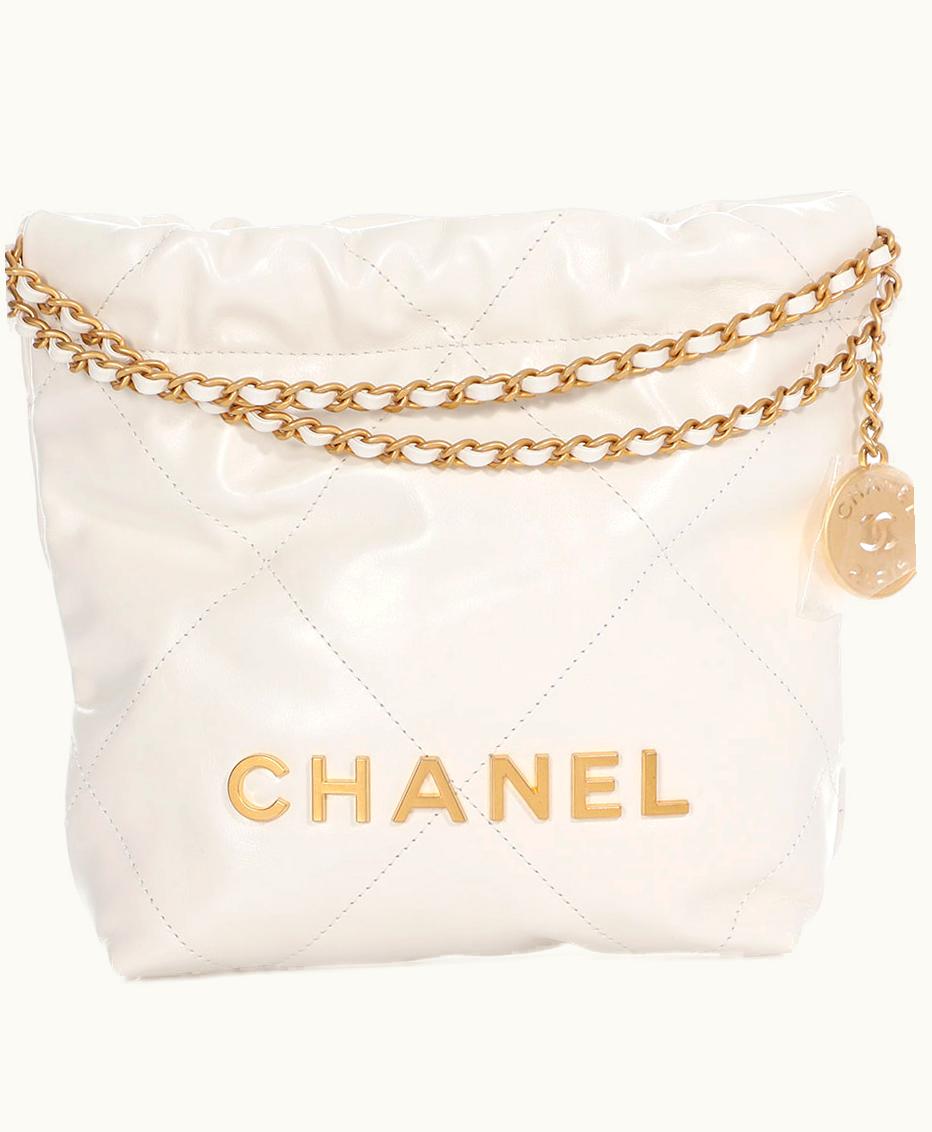 Chanel Chanel Mini 22 in White Quilted Calfskin with Gold Hardware, 2022 Edition