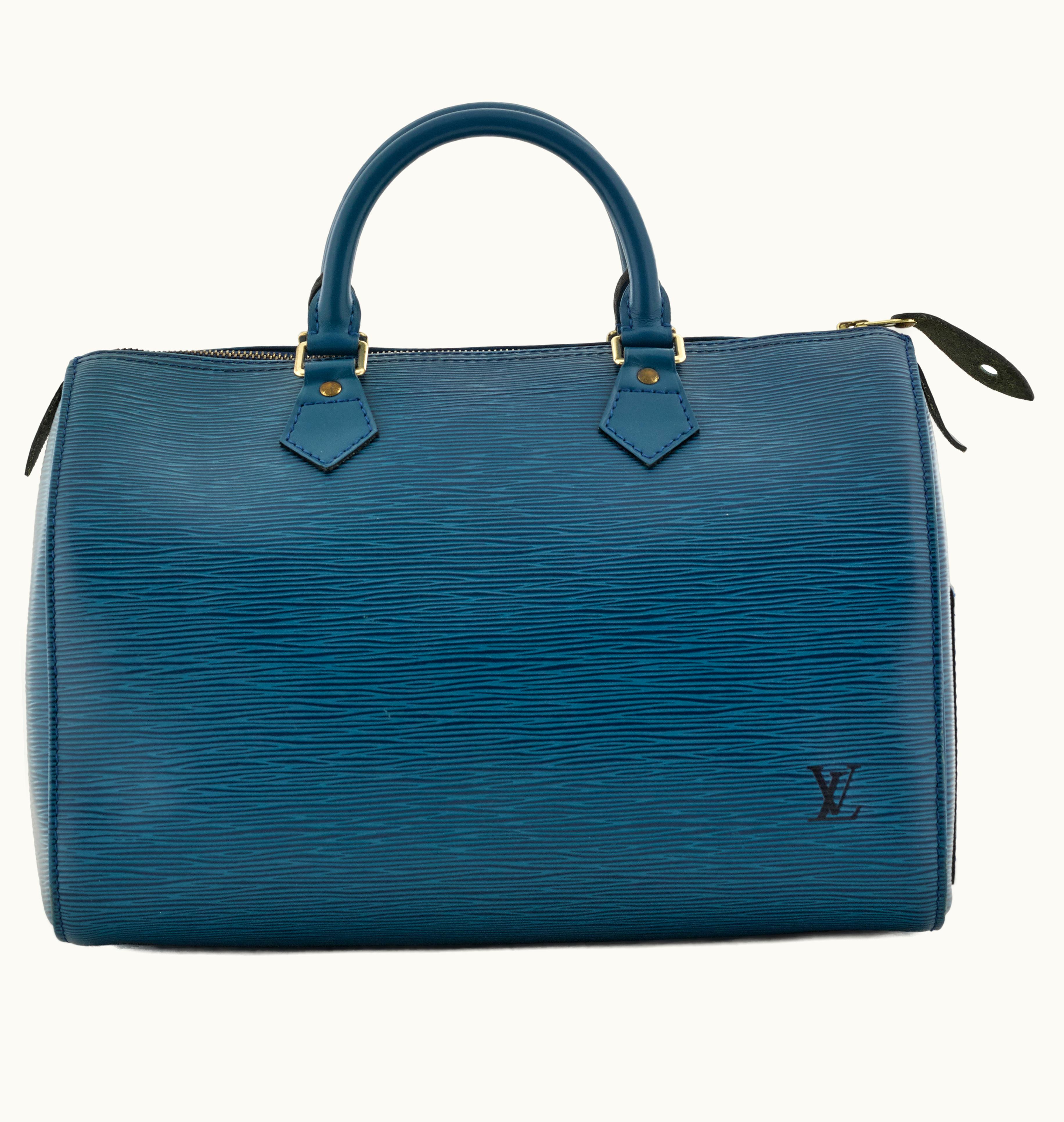Louis Vuitton Louis Vuitton 2012 Louis Vuitton Speedy 35 in Blue Epi Leather with Gold Hardware