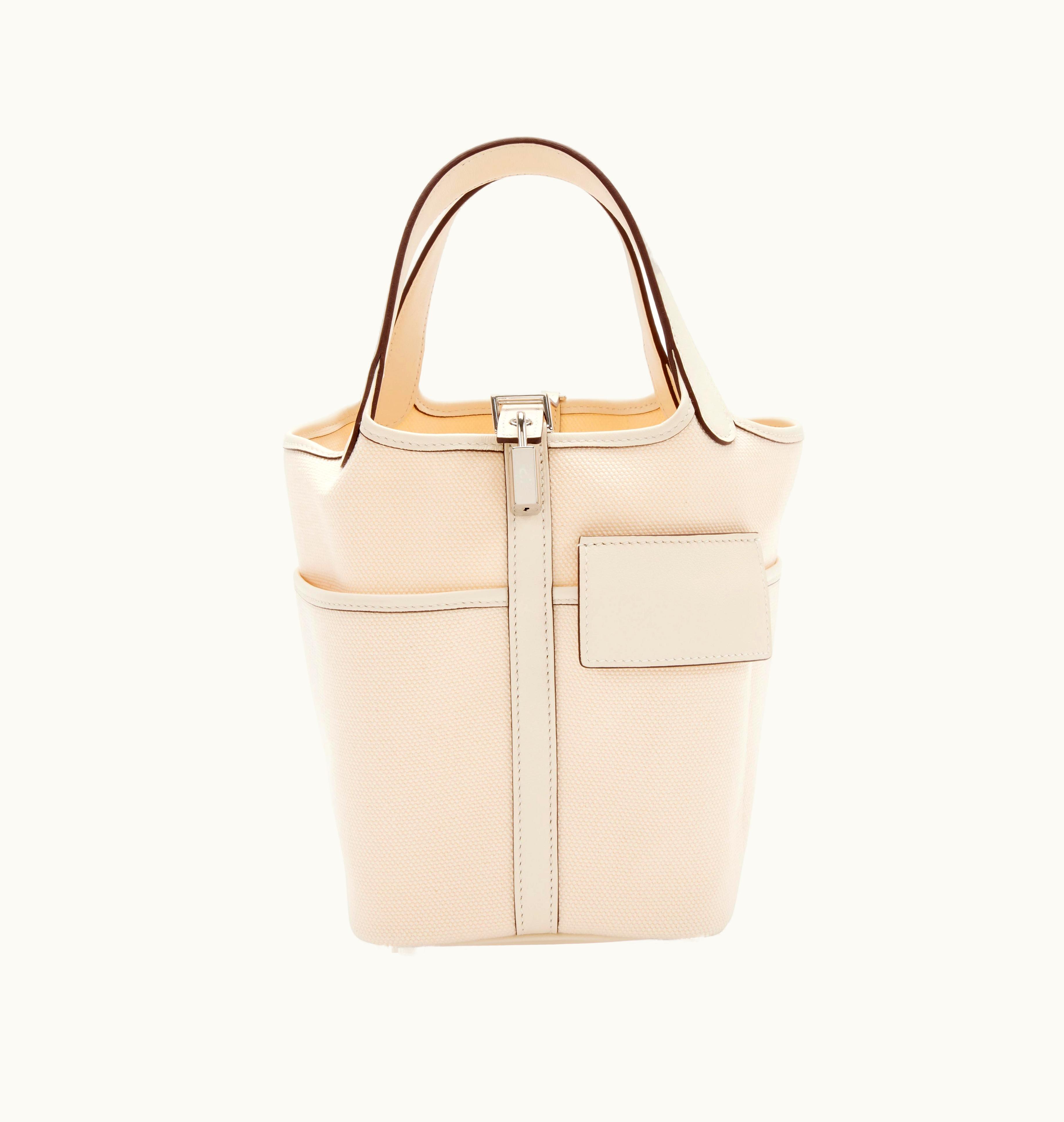 Hermès Hermès Nata Swift and Toile Goeland Cargo Picotin Lock 18 PM Palladium Hardware, 2022