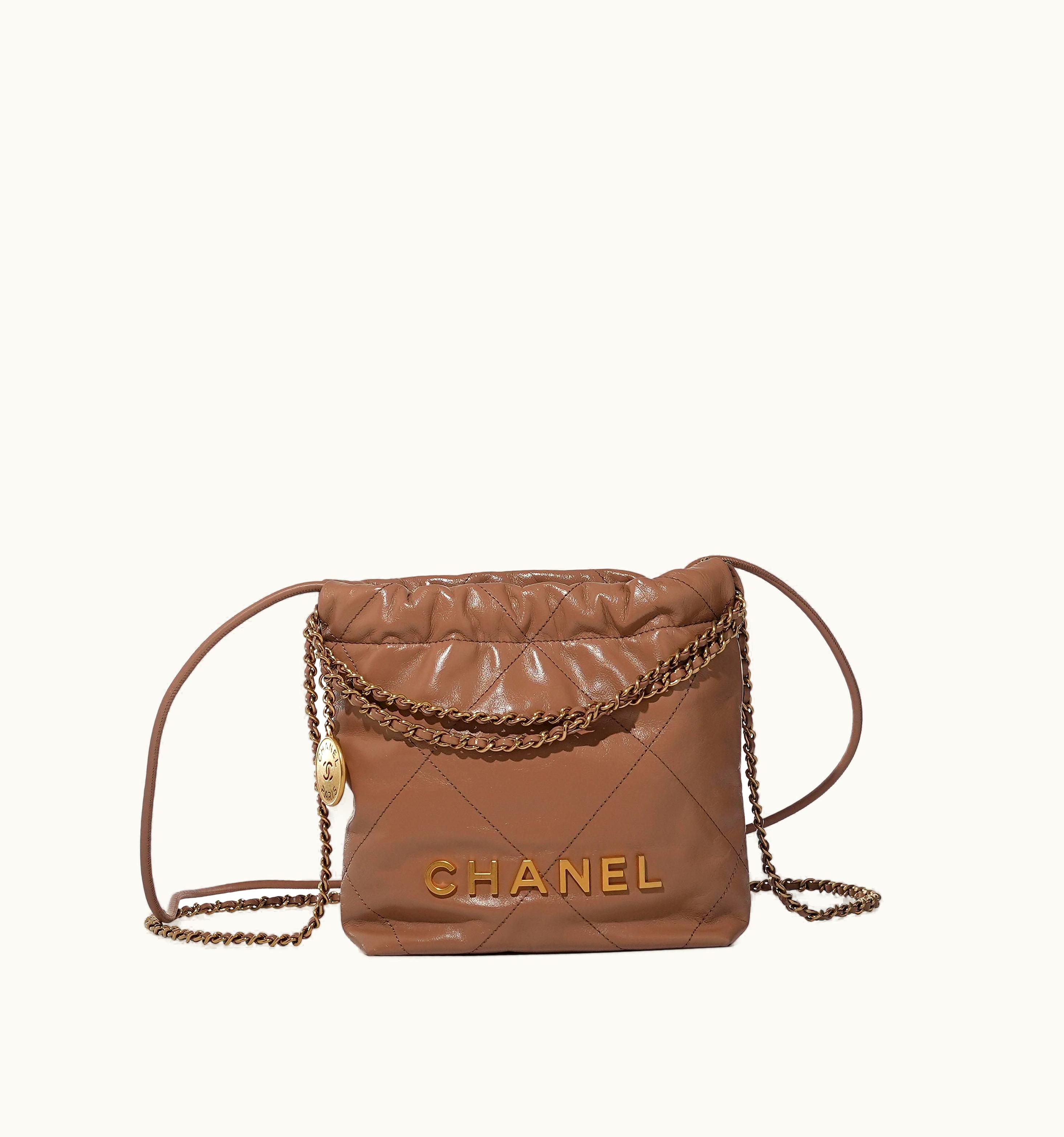 Chanel Chanel Brown Quilted Calfskin Mini 22 Bag with Gold Hardware by Chanel, projected availability in 2023