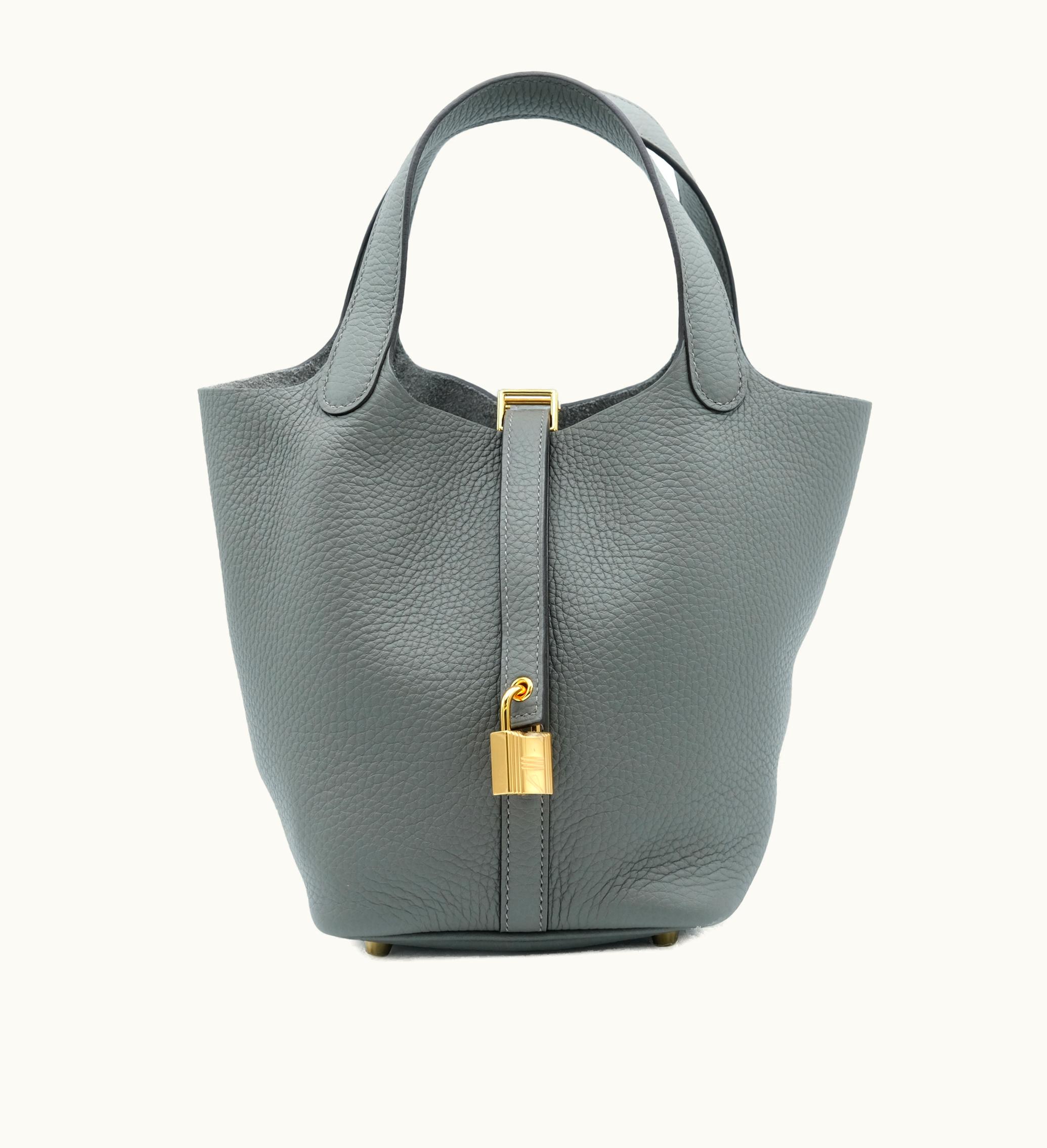 Hermès Hermès Meyer Gris Clemence Picotin Lock 18 Gold Hardware, 2023