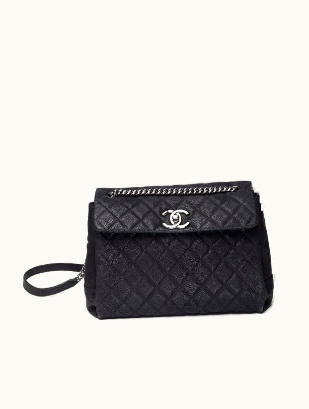 Chanel Chanel 2012 Pearly Flap Bag in Black Quilted Matte Caviar with Silver Hardware