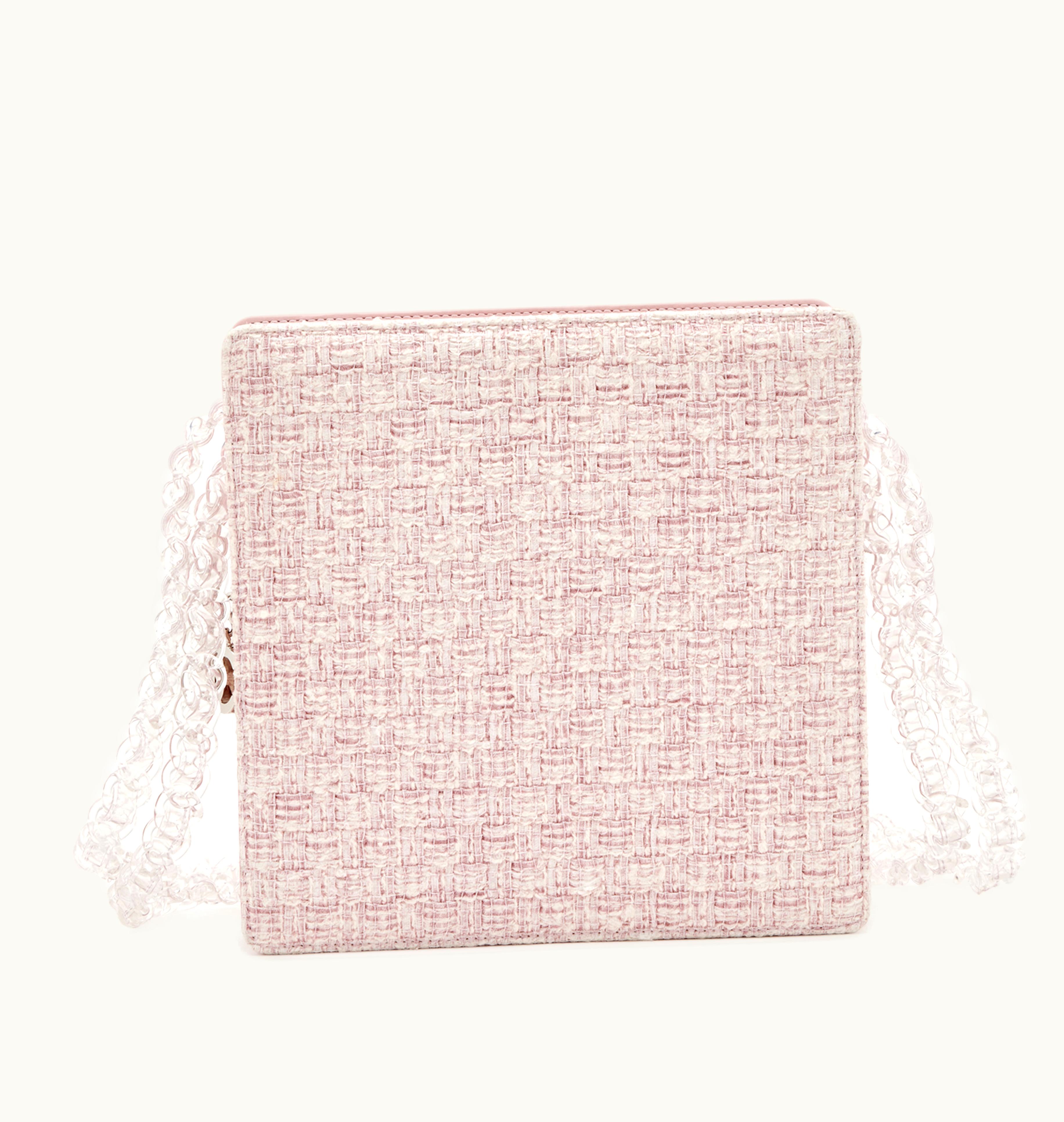 Chanel Chanel Silver Hardware Fantasy Square Bag, Pink Tweed PVC Chain, 2016 Edition