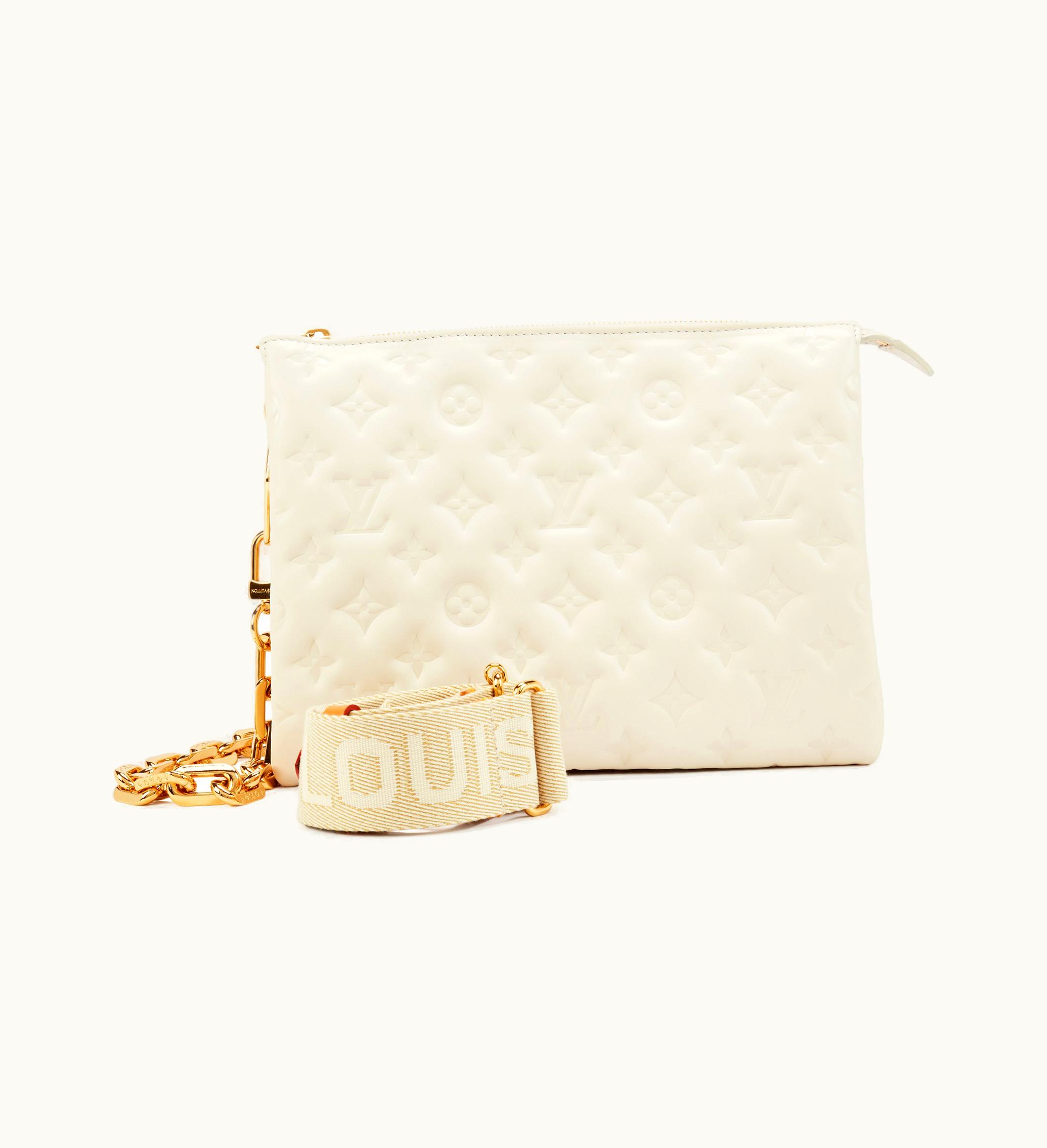 Louis Vuitton Louis Vuitton 2021 Louis Vuitton Coussin PM Gold Hardware Lambskin Monogram Cream Puffy