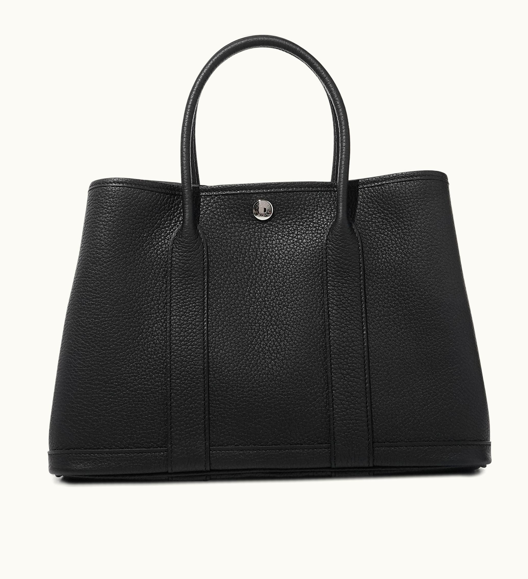 Hermès Hermès Garden Party 30 TPM in Black Negonda leather with Palladium Hardware, manufactured in 2023