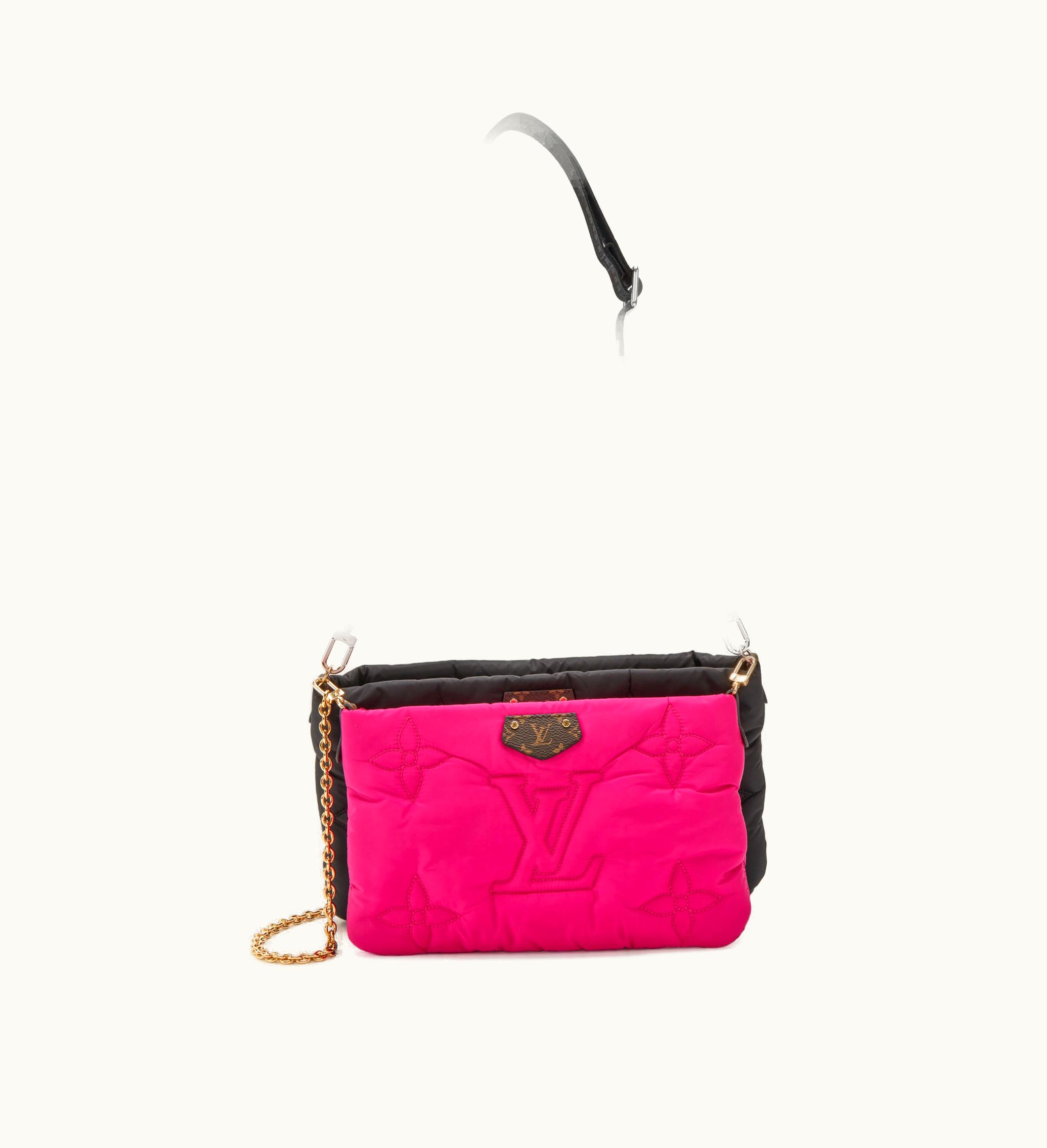Louis Vuitton Louis Vuitton 2021 Edition: Louis Vuitton Maxi Multi Pochette with Gold Hardware - Monogram Econyl Nylon in Pink and Black