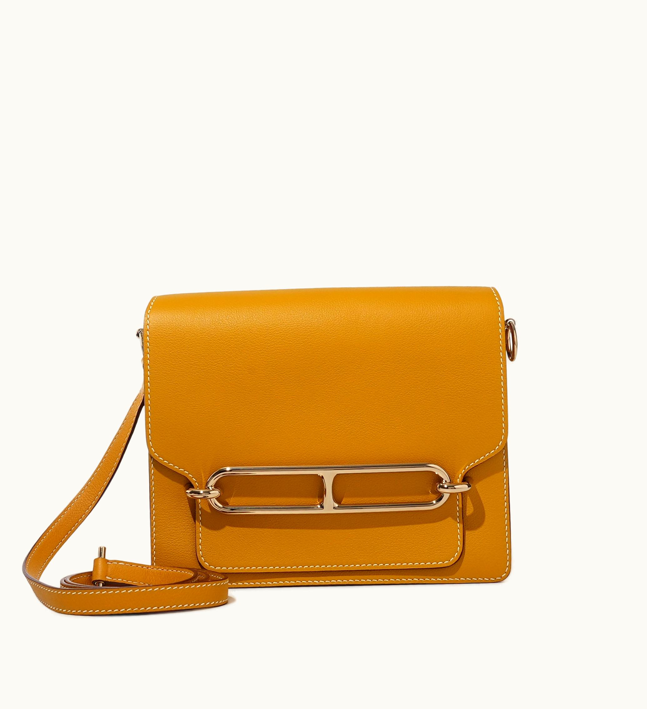 Hermès Hermès Amber Yellow Evercolor Roulis 23 with Gold Hardware, 2018