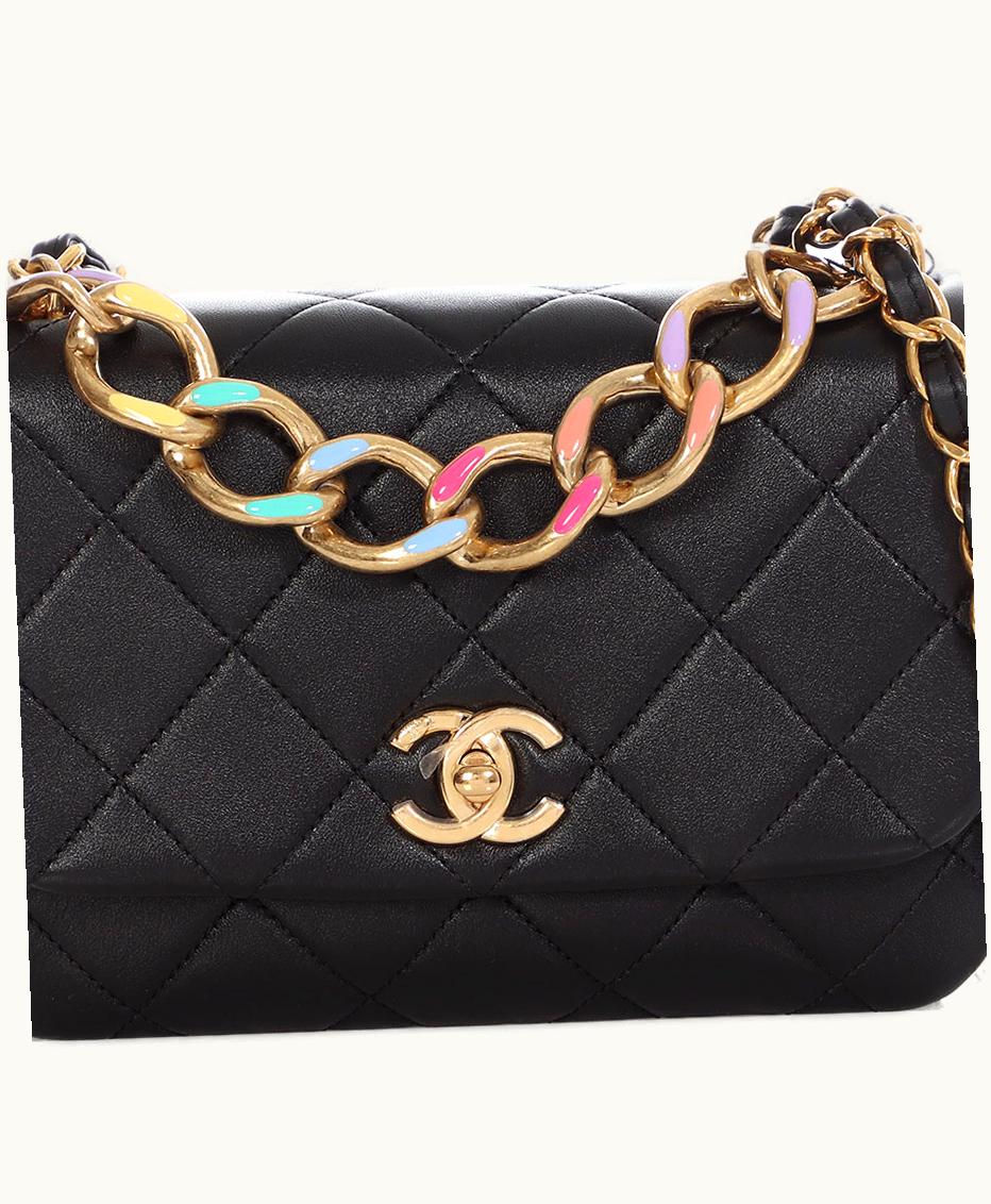 Chanel Chanel 2023 Chanel Small Flap Bag in Black Quilted Lambskin with Gold Hardware