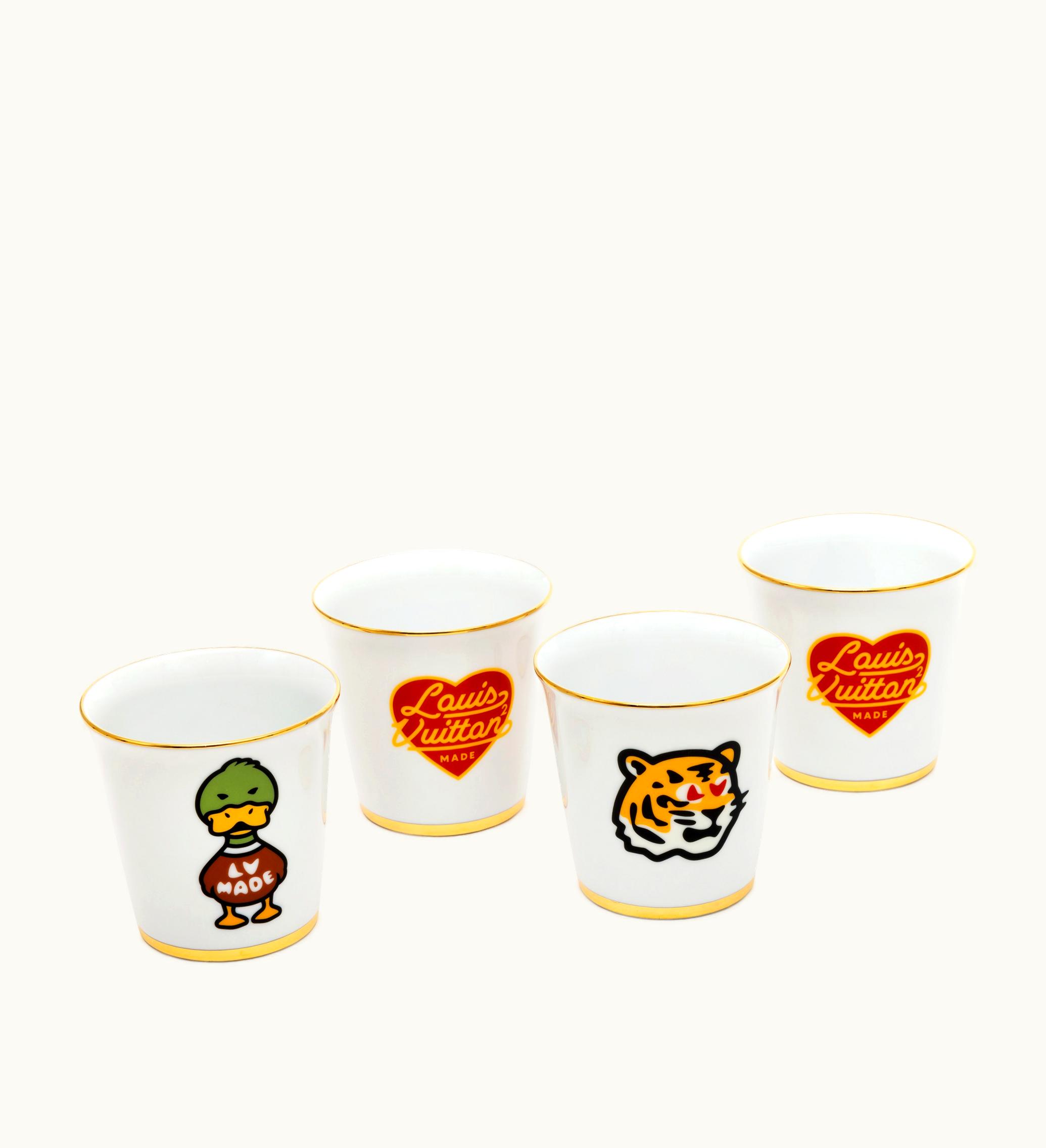 Louis Vuitton Louis Vuitton Set of Four Multicolor Porcelain Cups, 2021 - Louis Vuitton x Virgil Abloh x NIGO collaboration