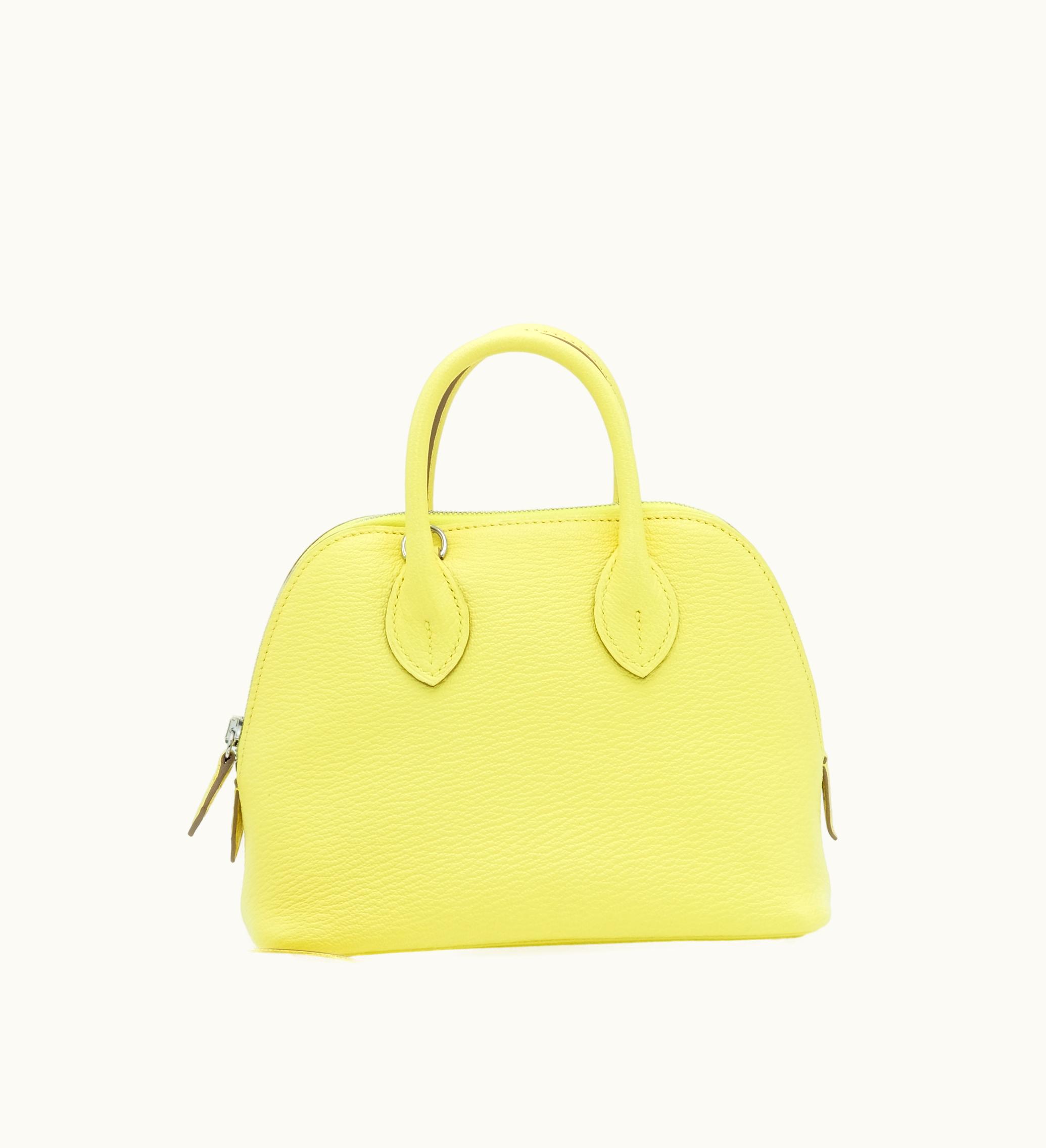 Hermès Hermès Mini Bolide 1923 in Limoncello Chèvre Mysore with Palladium Hardware, expected in 2023