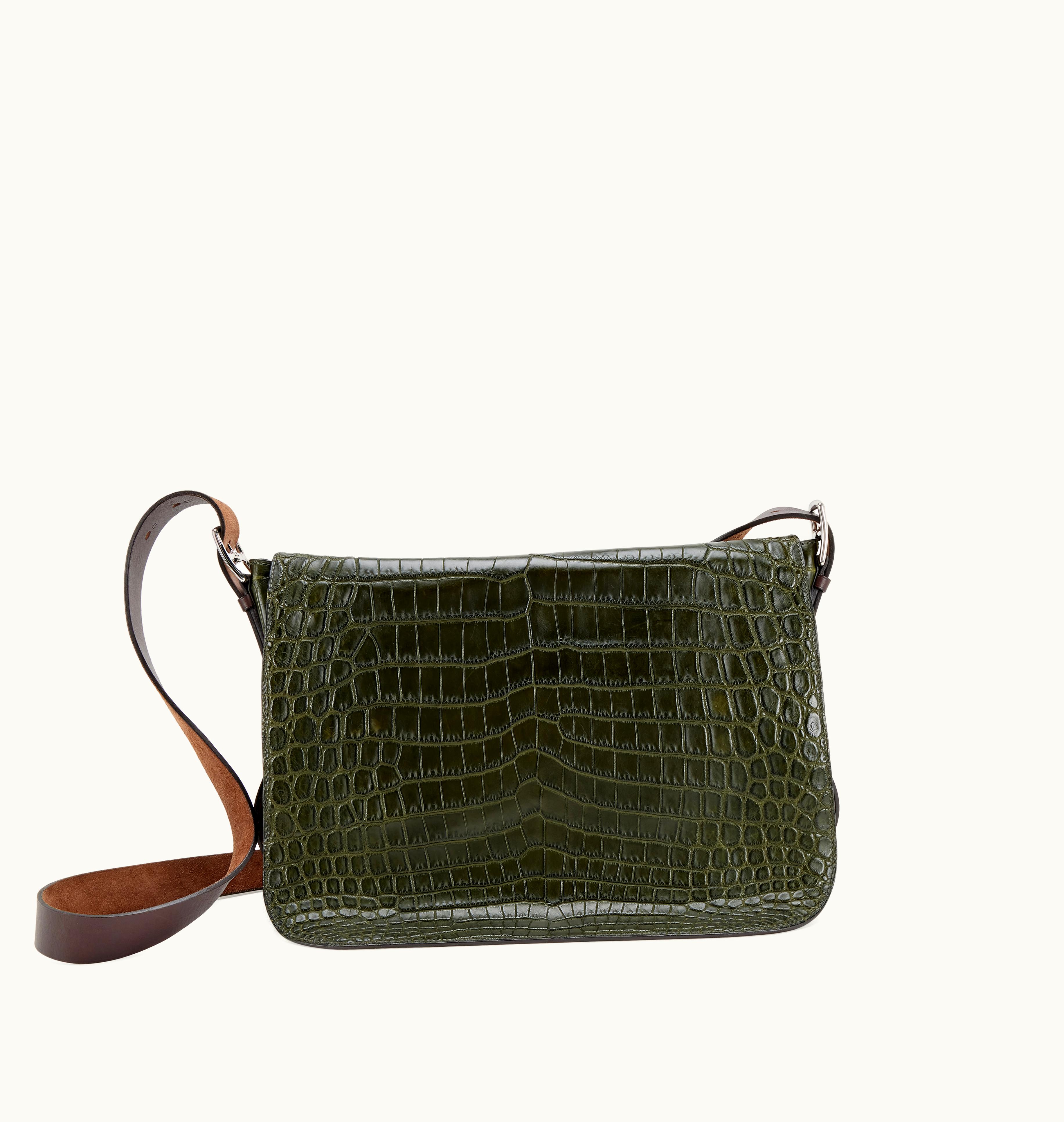 Hermès Hermès 2015 Hermès Barda in Matte Nilo Crocodile with Vert Veronese color and Palladium Hardware