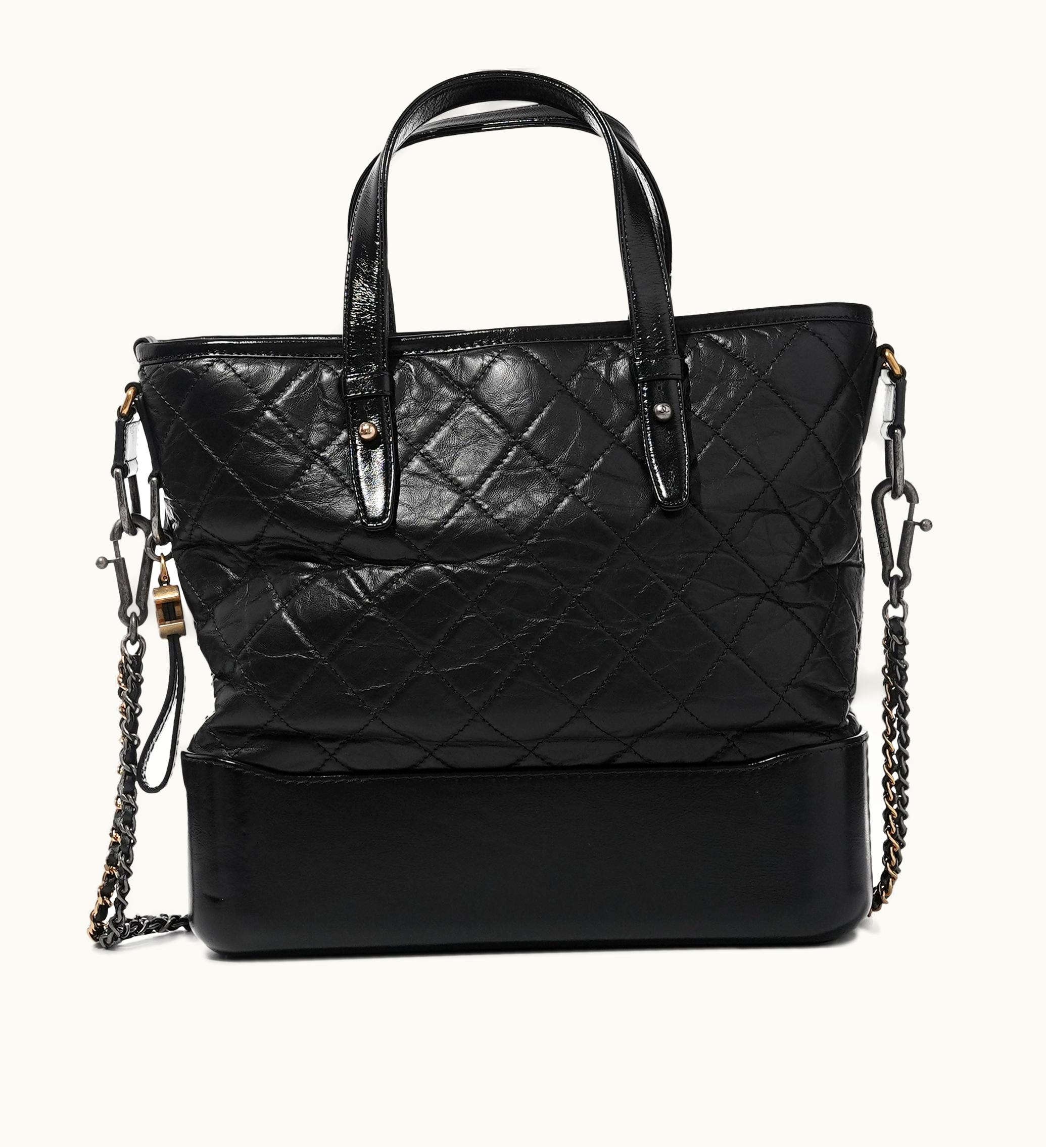 Chanel Chanel 2018 Chanel Gabrielle Shopping Tote: Black Quilted Calfskin with Gold and Ruthenium Hardware