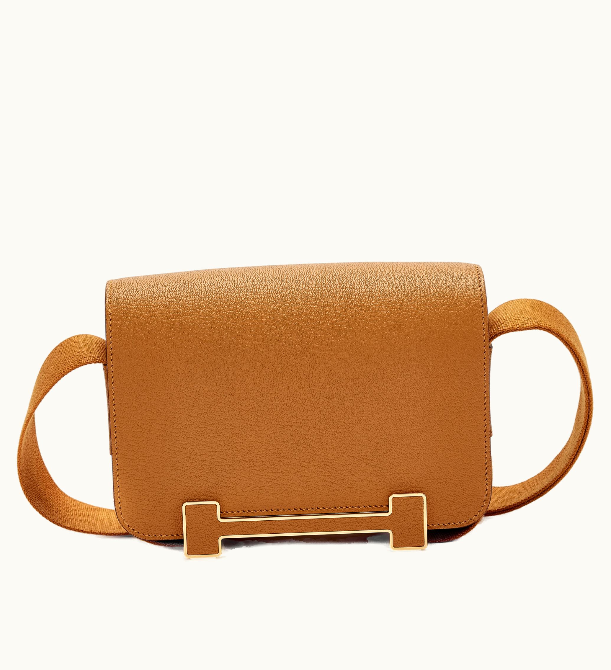 Hermès Hermès 2023 Hermès Caramel Chèvre Mysore Geta Gold Hardware