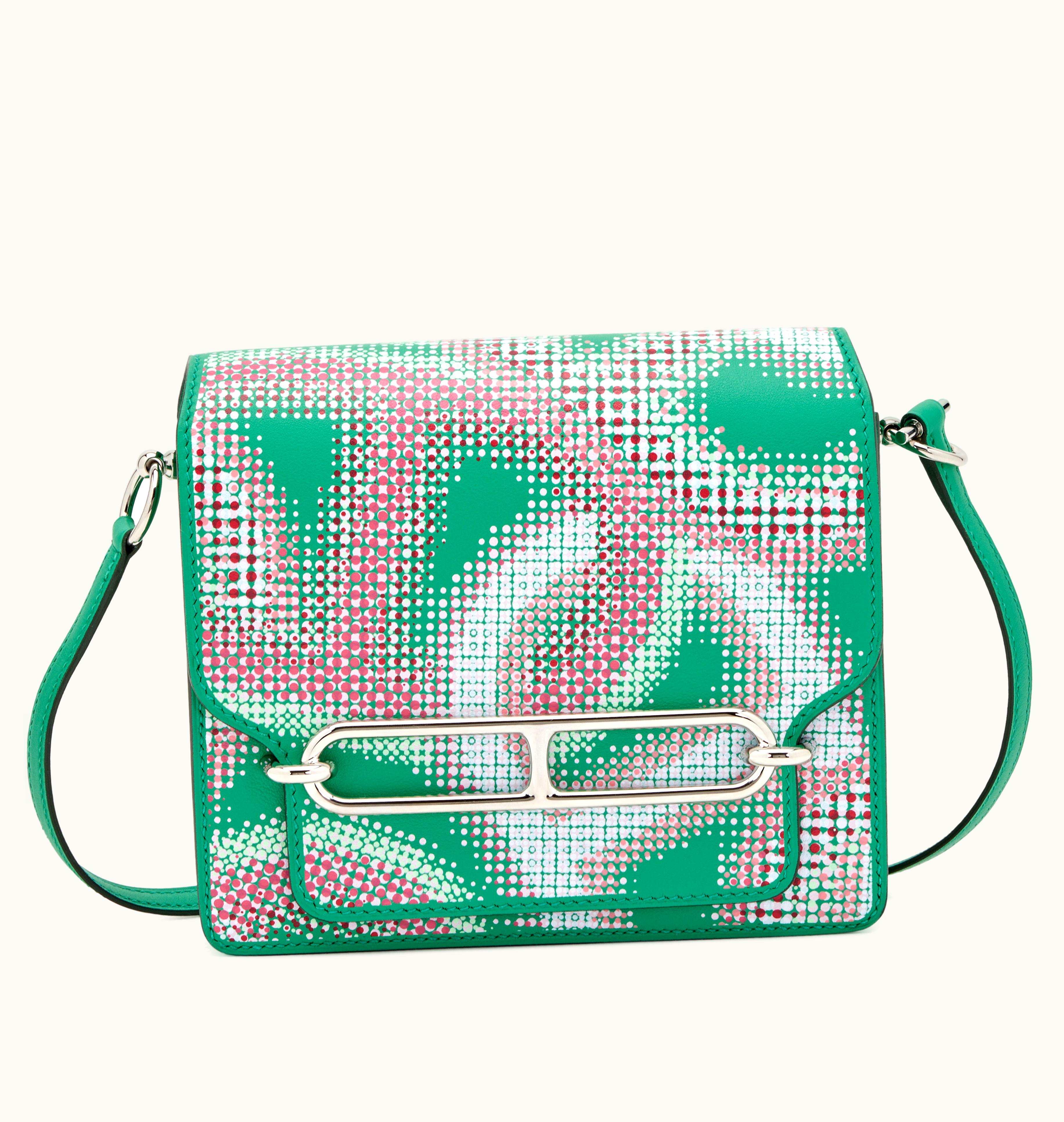 Hermès Hermès 2021 Hermès Limited Edition Circuit 24 Faubourg Mini Roulis Swift in Menthe with Palladium Hardware