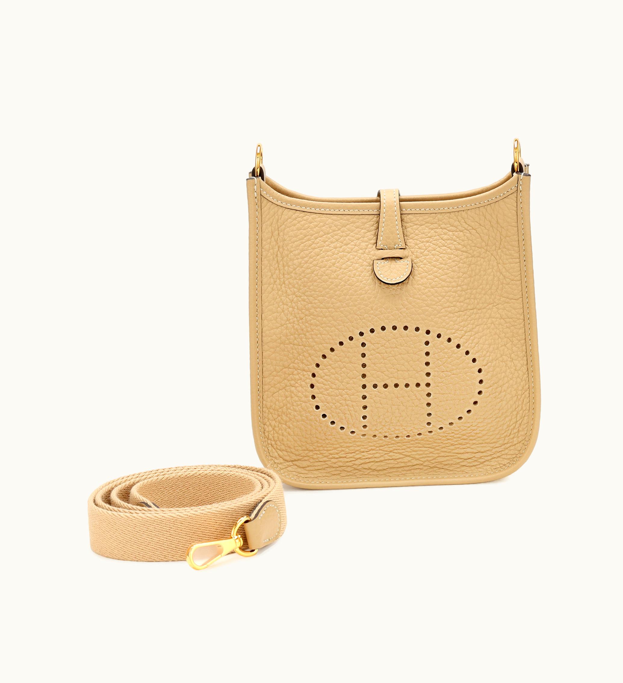 Hermès Hermès 2022 Hermès Trench Clemence Mini Evelyne TPM 16 with Gold Hardware