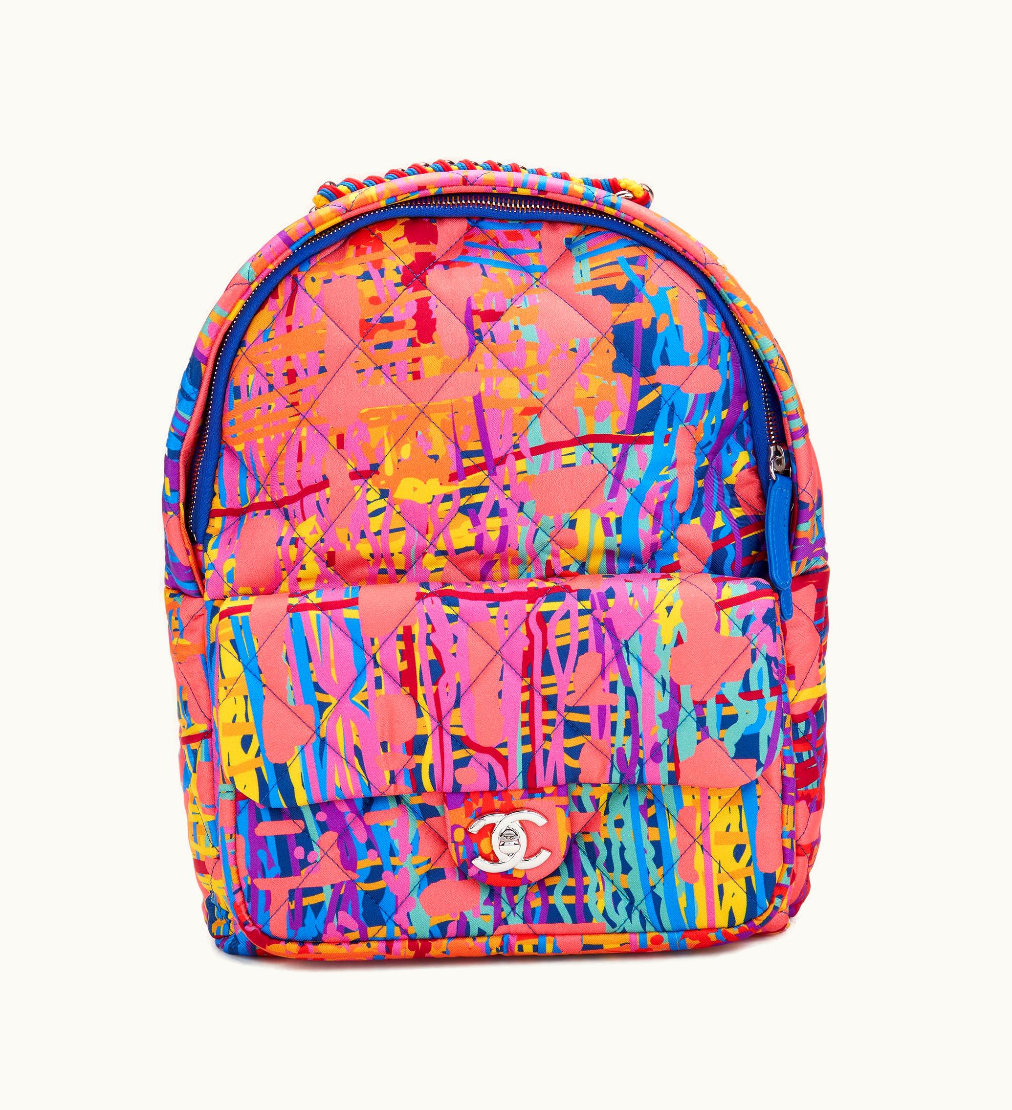 Chanel Chanel 2018 Chanel Multicolor Foulard Backpack crafted with Quilted Fabric