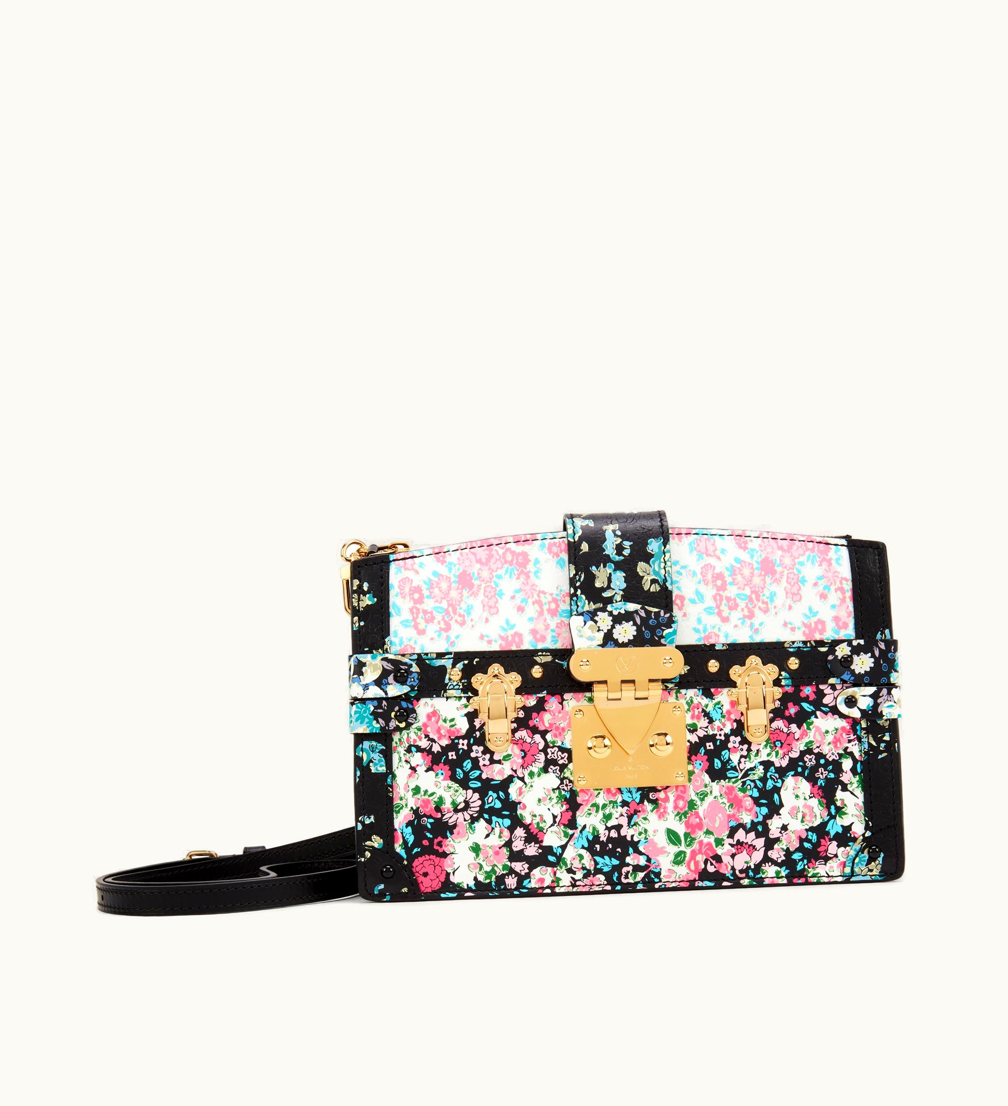 Louis Vuitton Louis Vuitton Trunk Clutch with Gold Hardware, 2019, featuring Multicolor Liberty Rose motif on Coated Canvas and Calfskin