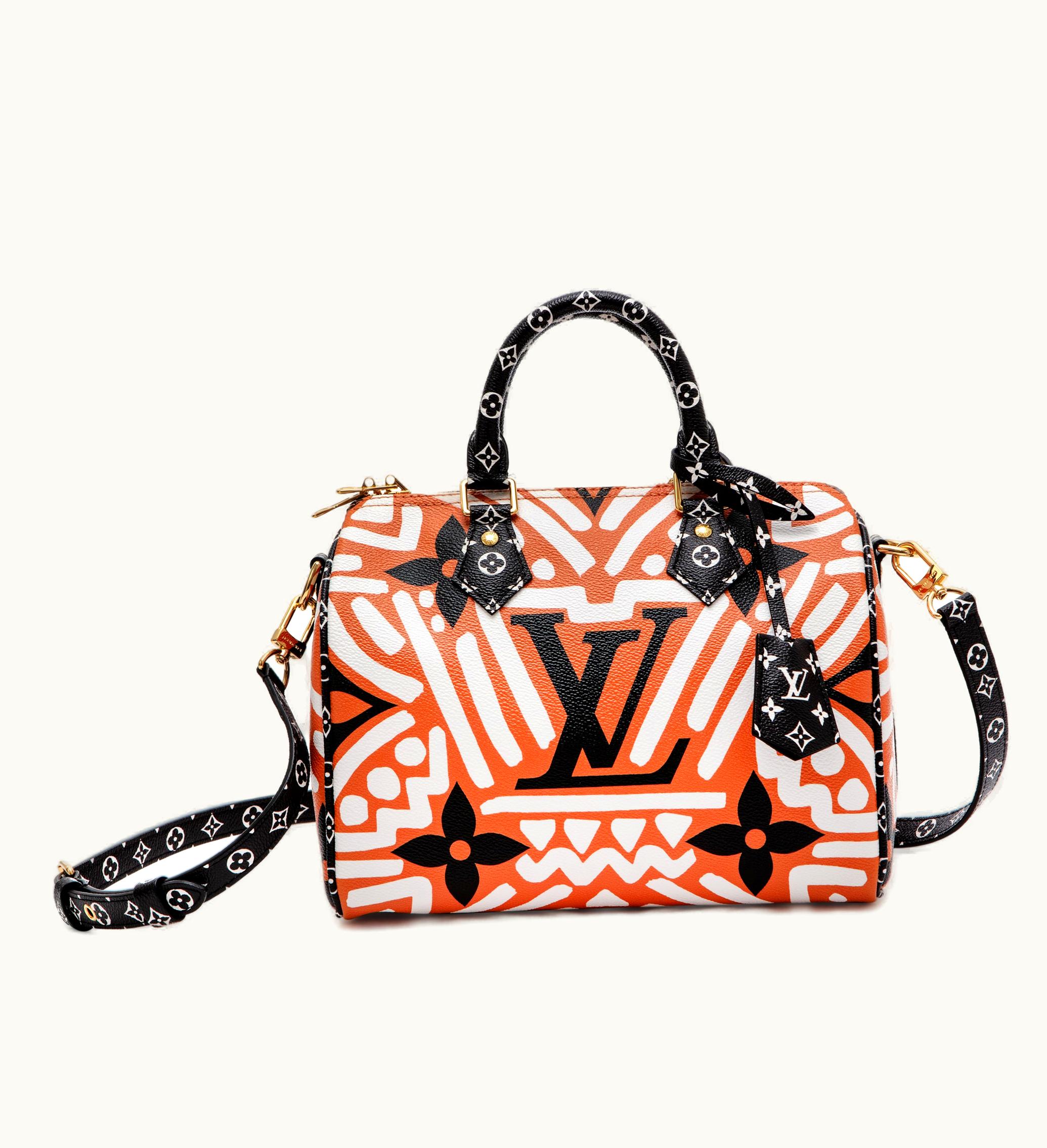 Louis Vuitton Louis Vuitton 2020 Gold Hardware Louis Vuitton Speedy Bandoulière 25 crafted in Coated Canvas with a Giant Monogram in Caramel, Black, and White