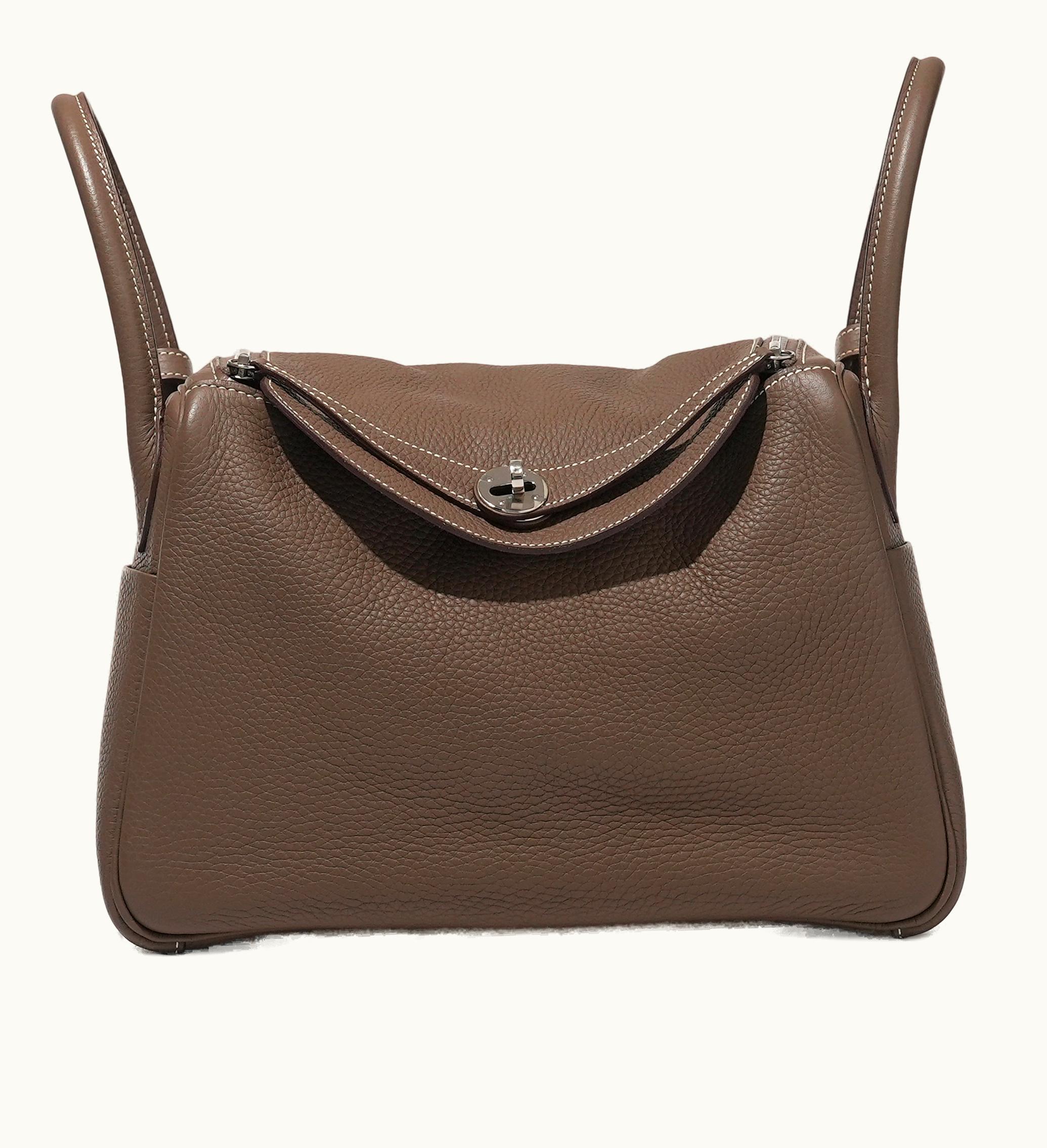 Hermès Hermès 2017 Hermès Etoupe Clemence Lindy 30 with Palladium Hardware