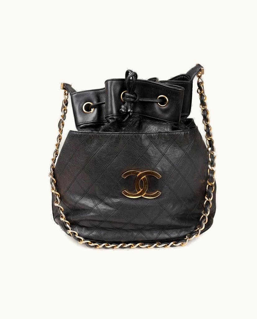 Chanel Chanel CC Bucket Bag Leather In Black