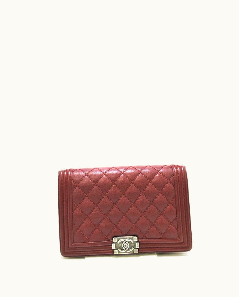 Chanel Chanel Boy Shoulder Bag Leather Red