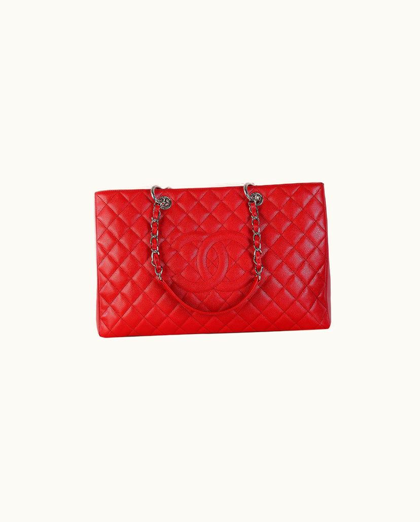 Chanel Chanel XL Grand Shopping Tote Bag Leather Red