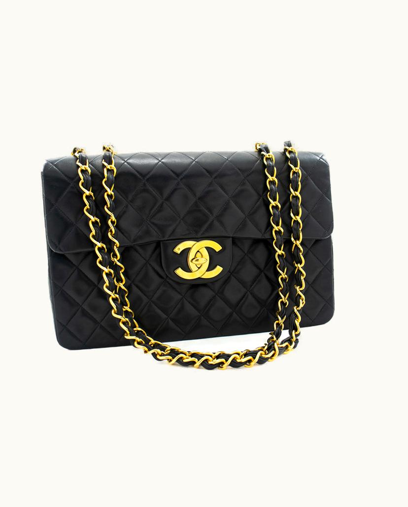 Chanel Chanel Timeless Classic Large Flap Chain Shoulder Bag Leather In Black
