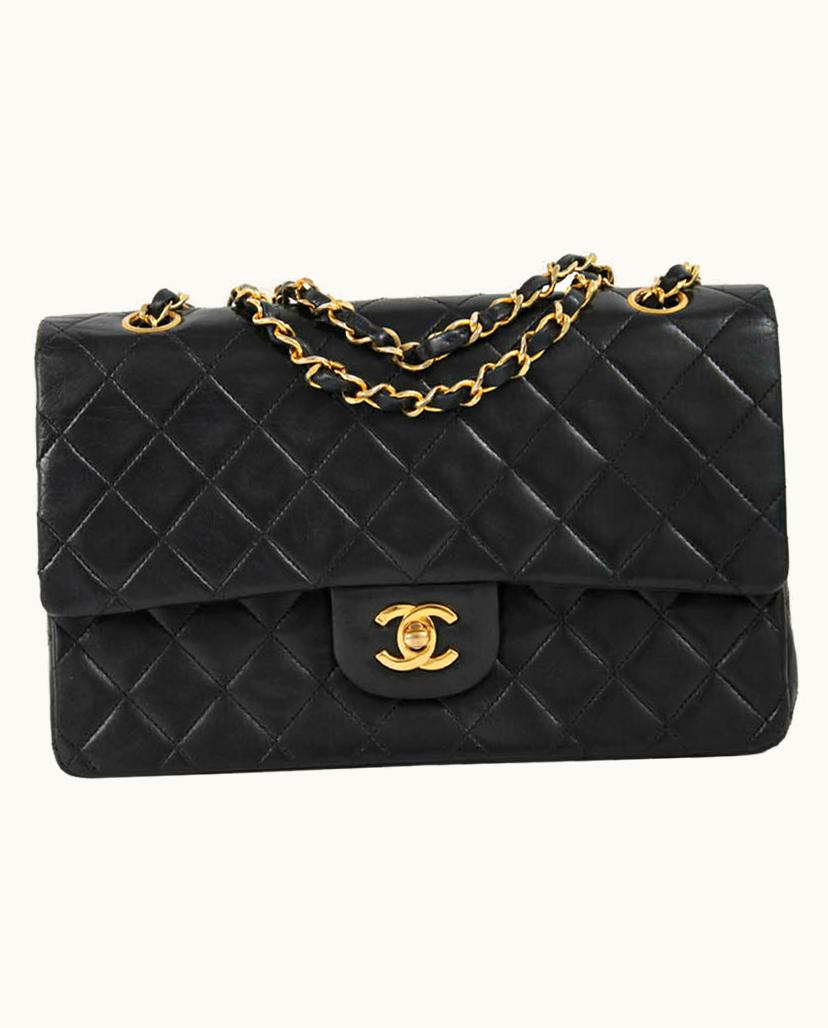 Chanel Chanel Double Flap Shoulder Bag Lambskin Black