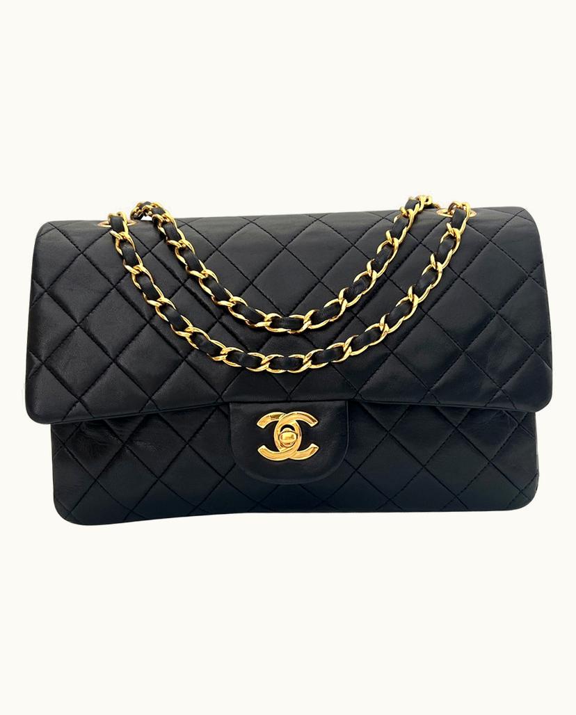 Chanel Chanel Timeless 25 Double Flap Bag Leather In Vintage Black
