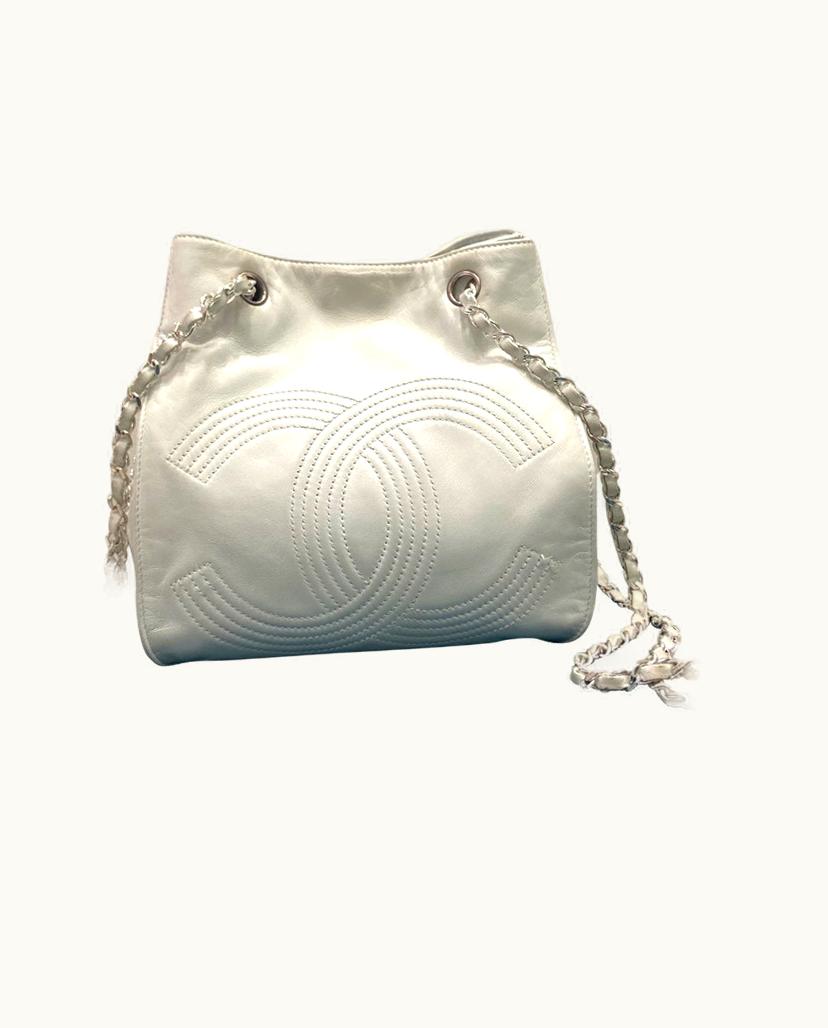 Chanel Chanel Mini Shopper Leather Shoulder Bag White