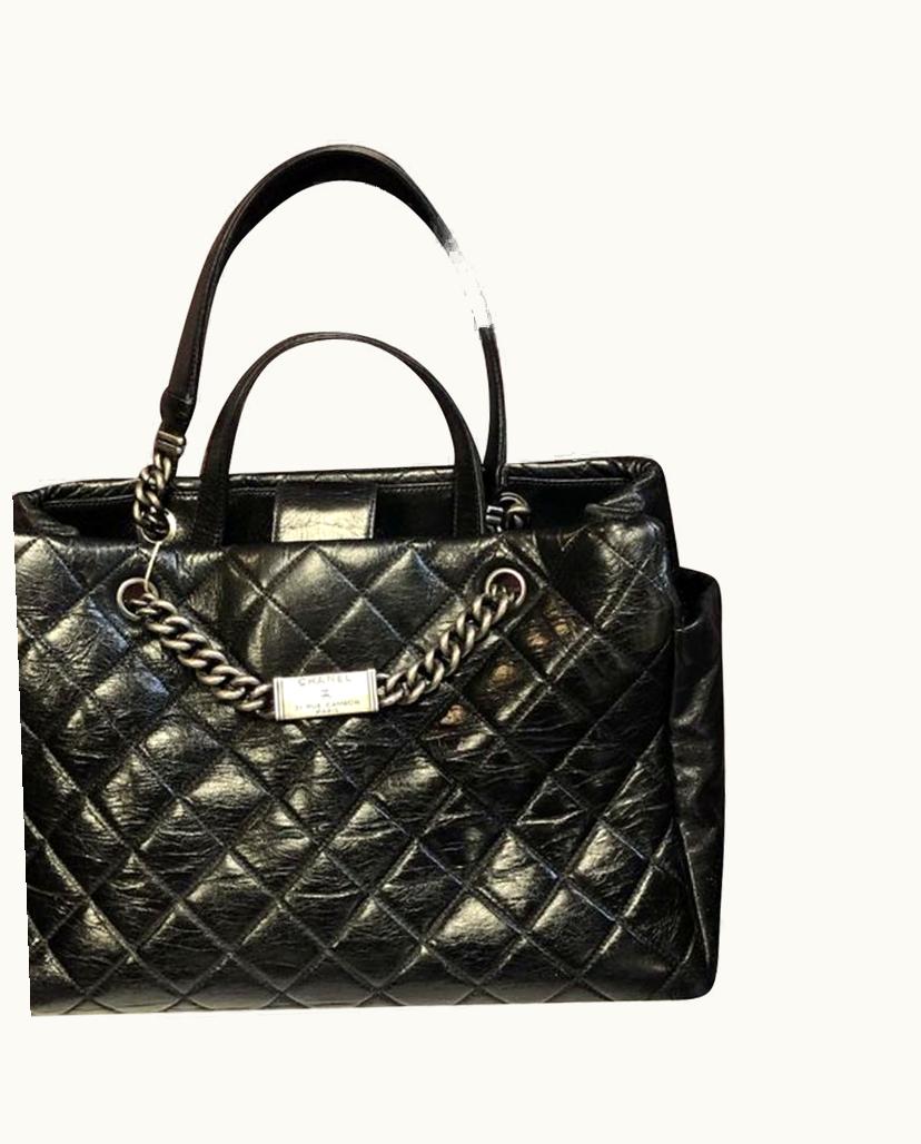 Chanel Chanel 2015 Shopper Tote Leather In Black