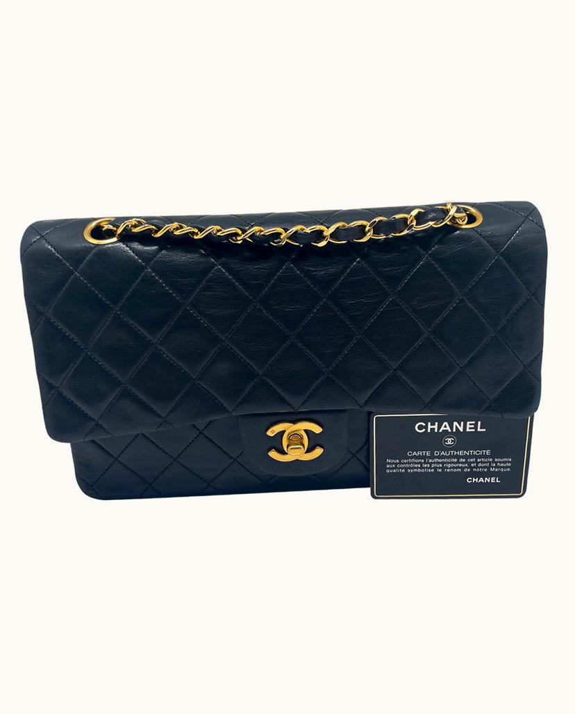 Chanel Chanel Classic Double Flap Handbag in Black Lambskin
